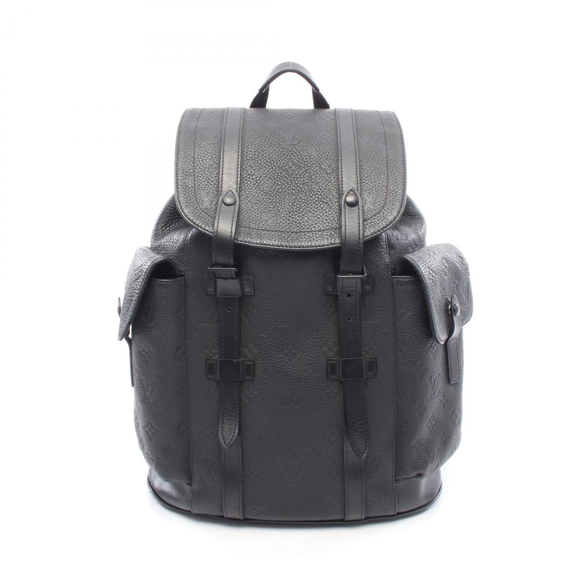 Louis Vuitton Black Noir Leather Backpack (Pre-Owned)