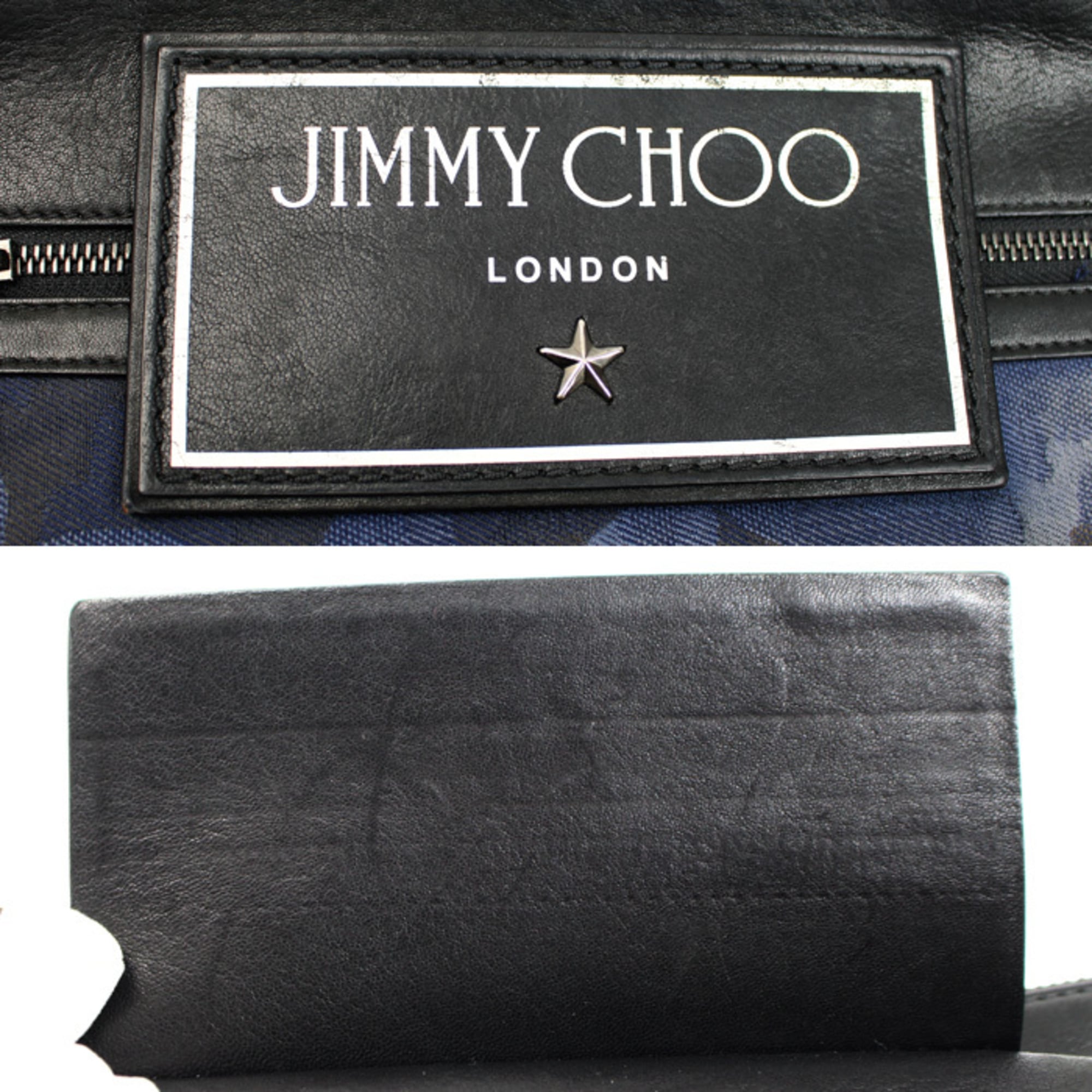 Jimmy Choo Navy Denim Leather Shoulder Bag (Pre-Owned)