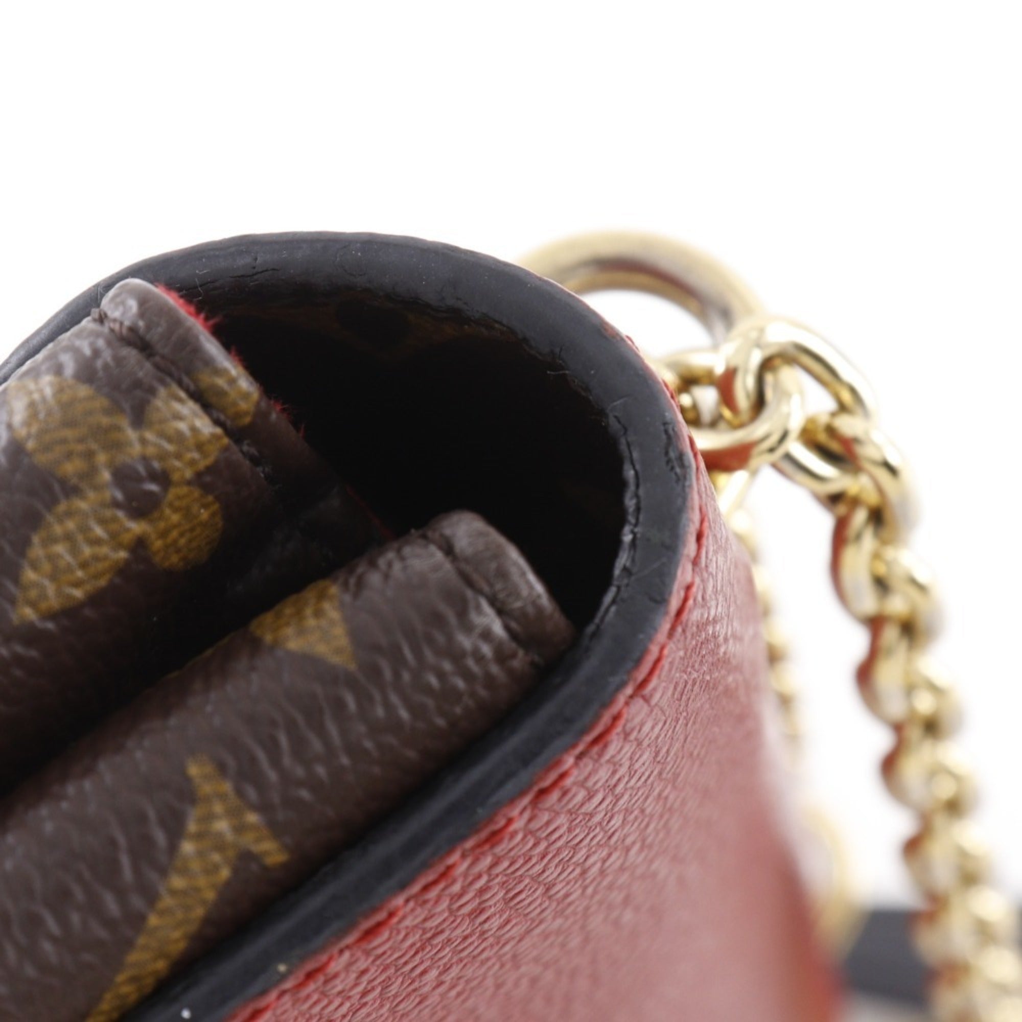 Louis Vuitton Monogram Brown Cerise Red Color Monogram Shoulder Bag (Pre-Owned)