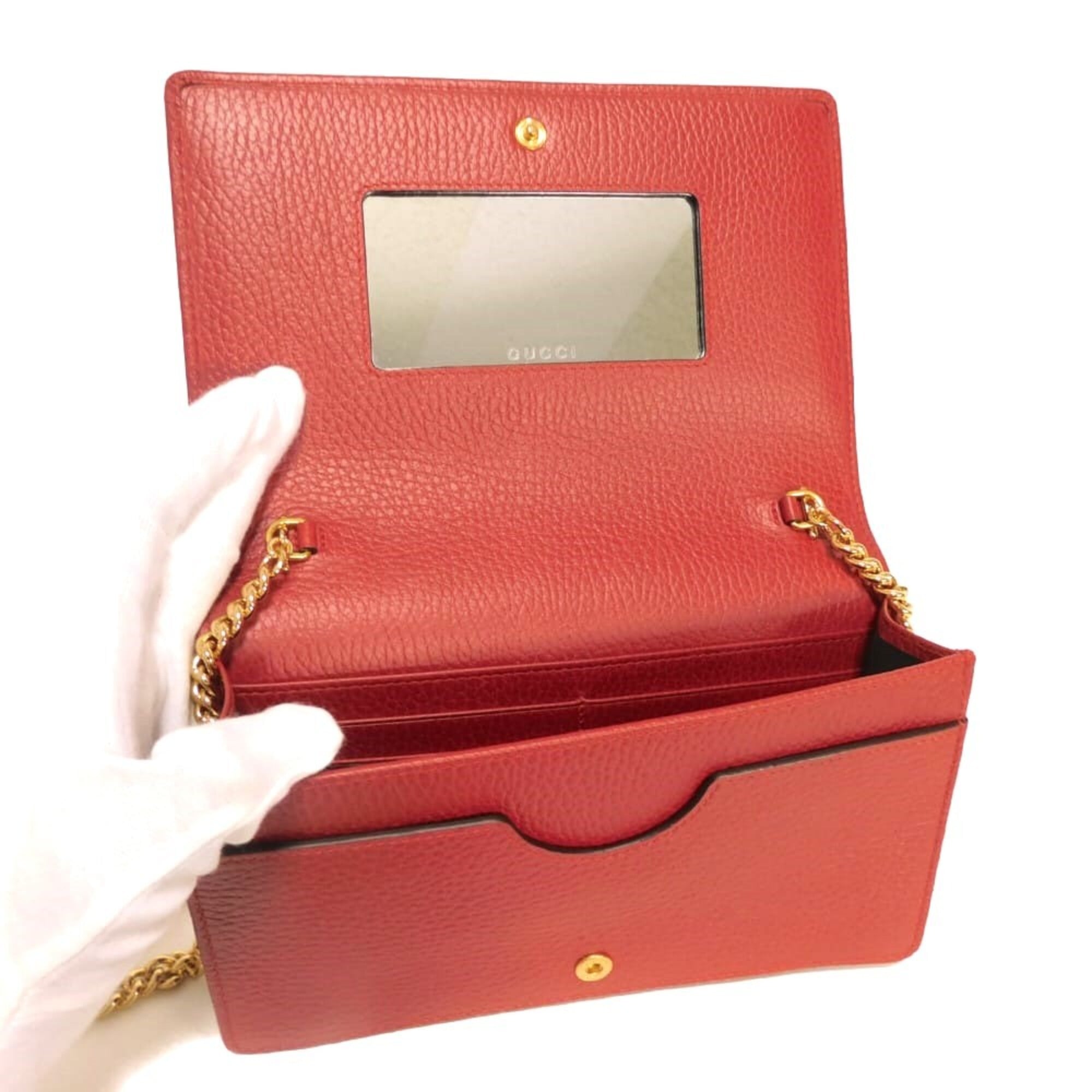 Gucci Red Color Clutch Bag Shoulder Bag (Pre-Owned)