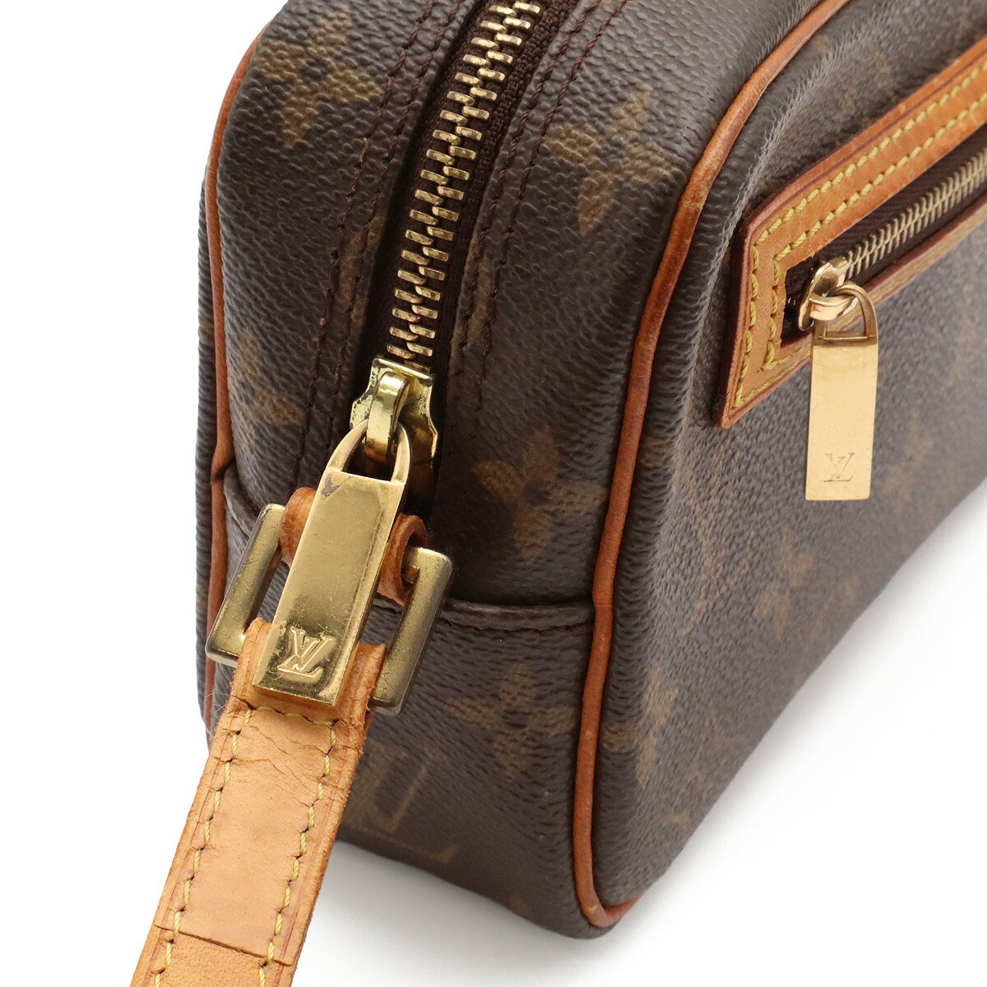 Louis Vuitton Brown Monogram Canvas Pochette Shoulder Bag (Pre-Owned)