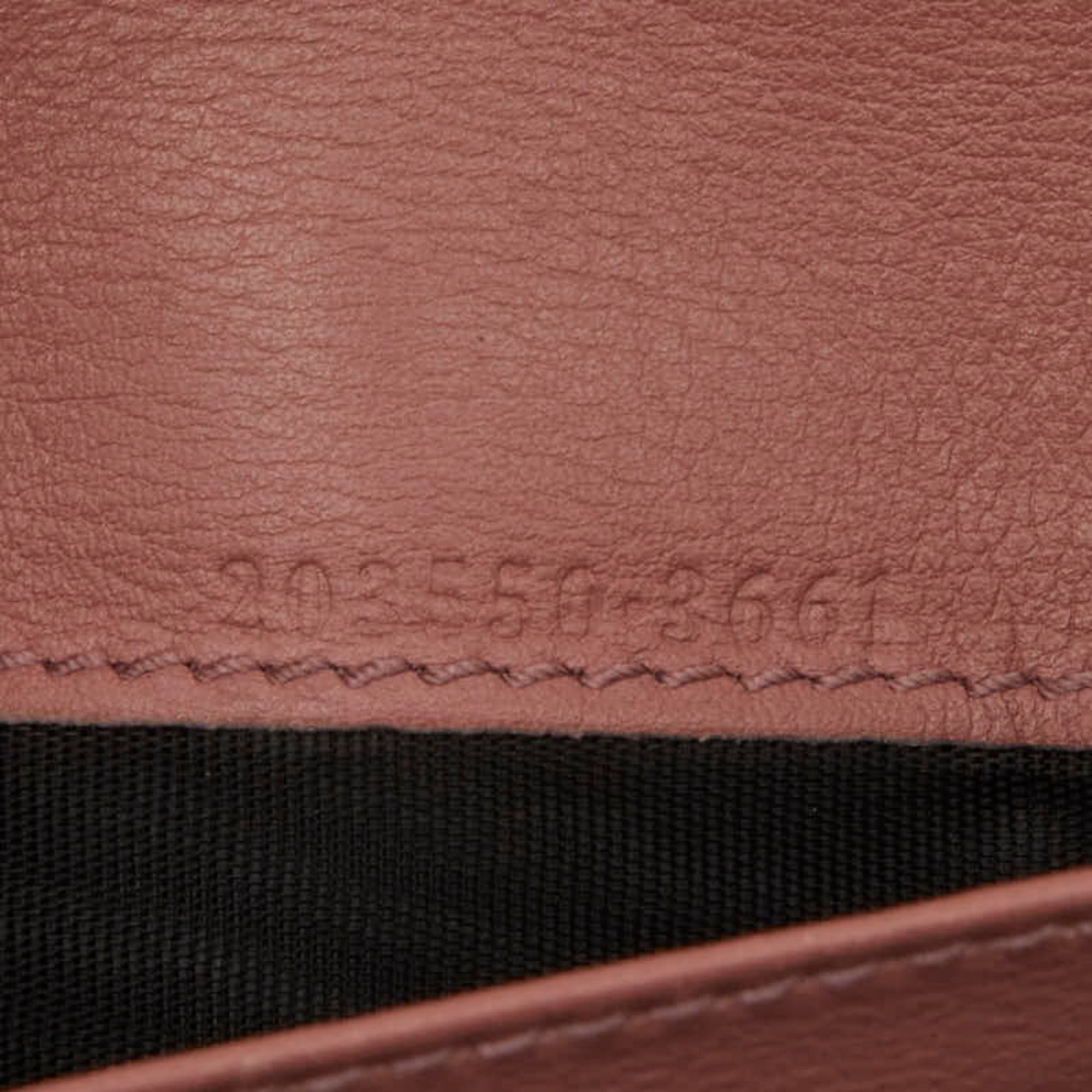 Gucci Beige Pink Gg Canvas Leather Long Wallet (Bi-Fold) (Pre-Owned)