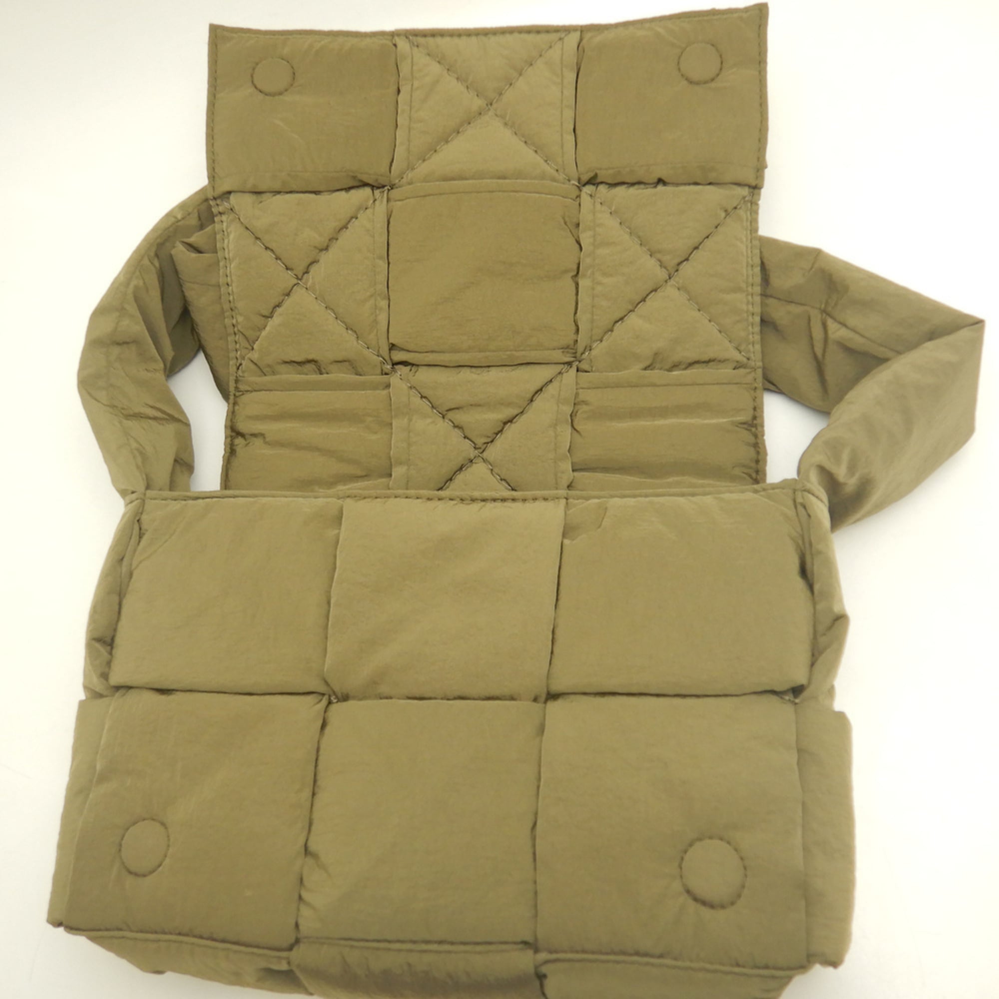 Bottega Veneta Khaki Nylon Shoulder Bag (Pre-Owned)
