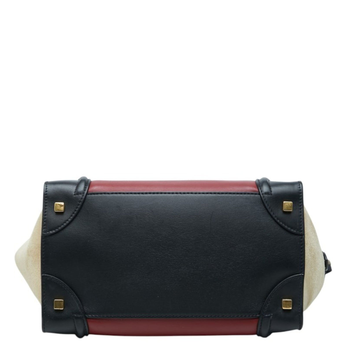 Celine Beige Black Bordeaux Leather Suede Handbag Tote Bag (Pre-Owned)