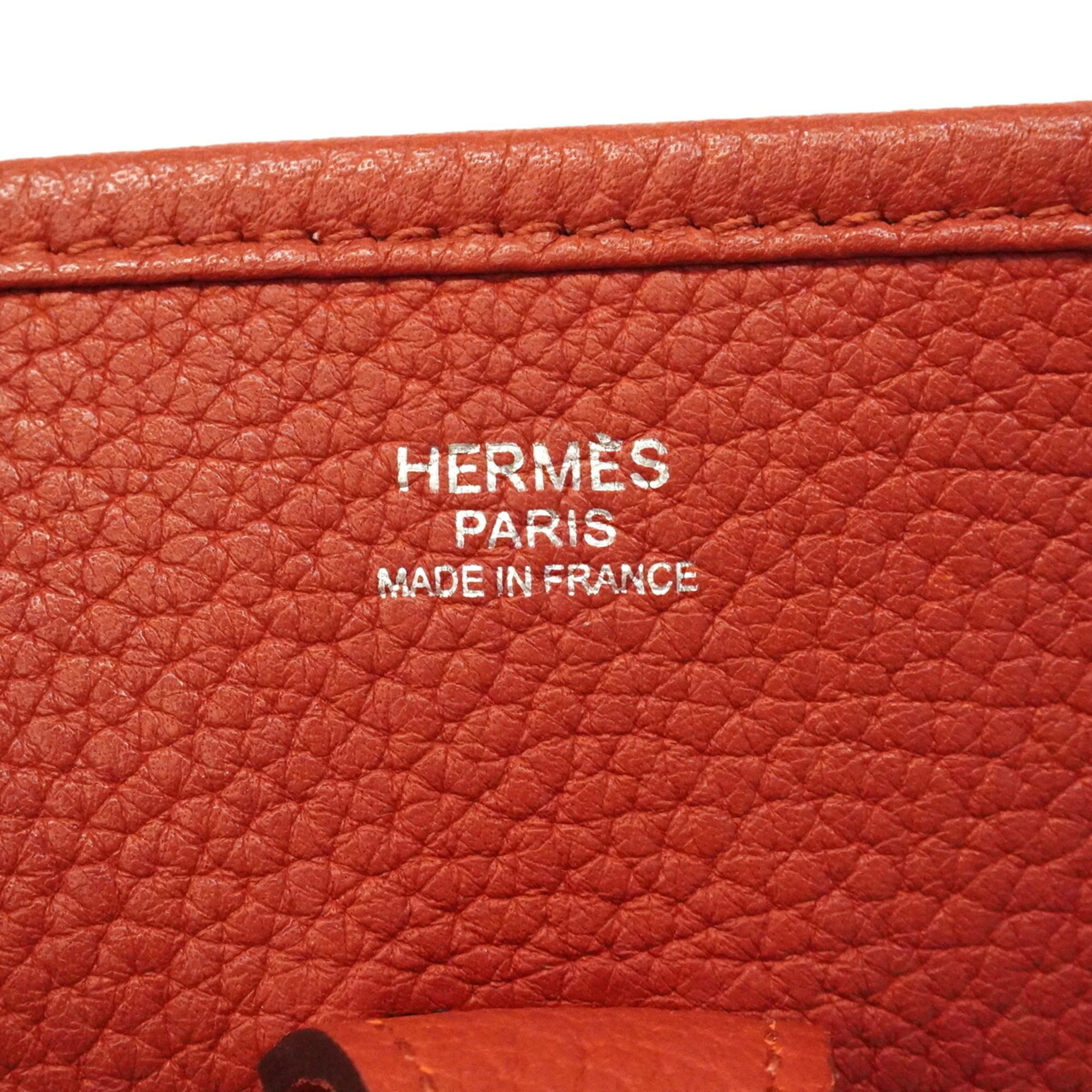 Hermes Rouge Casaque Taurillon Clemence Leather Shoulder Bag (Pre-Owned)