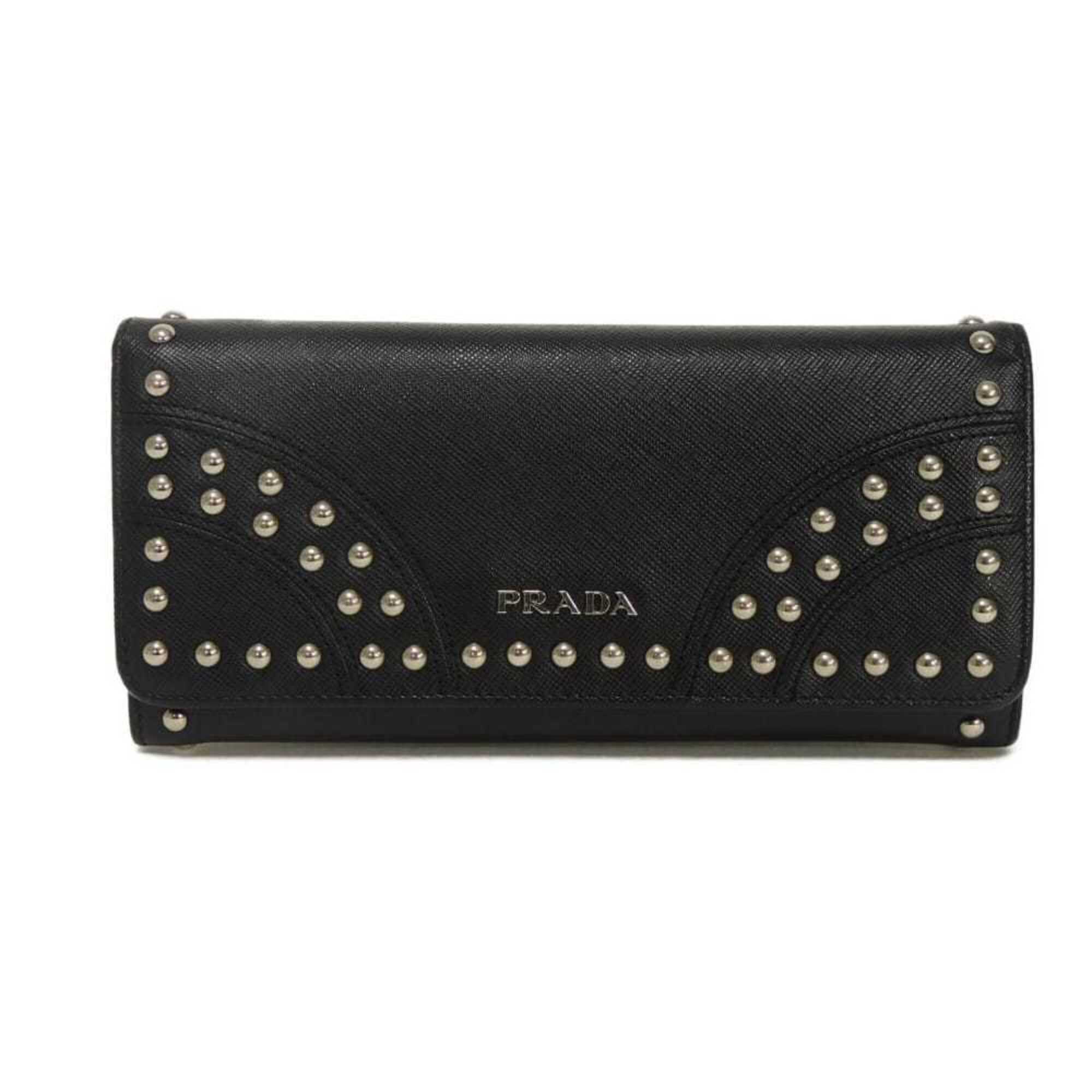 Prada Black Saffiano Long Wallet (Bi-Fold) (Pre-Owned)
