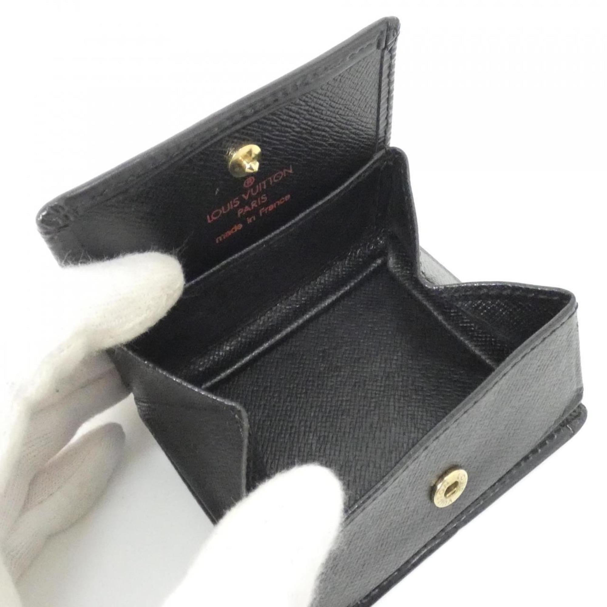Louis Vuitton Black Leather Coin Purse/Coin Case (Pre-Owned)
