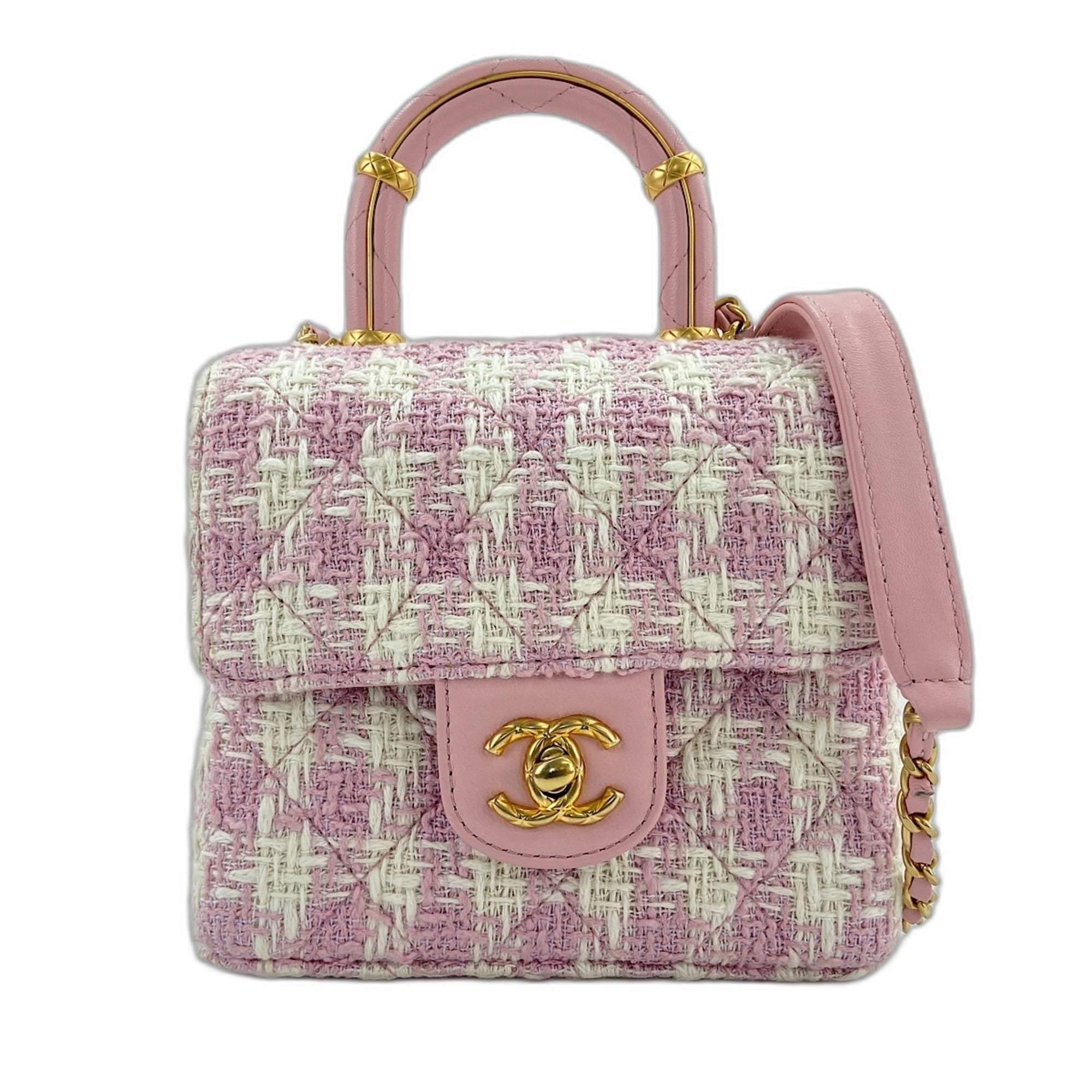 Chanel Pink Tweed Shoulder Bag (Pre-Owned)