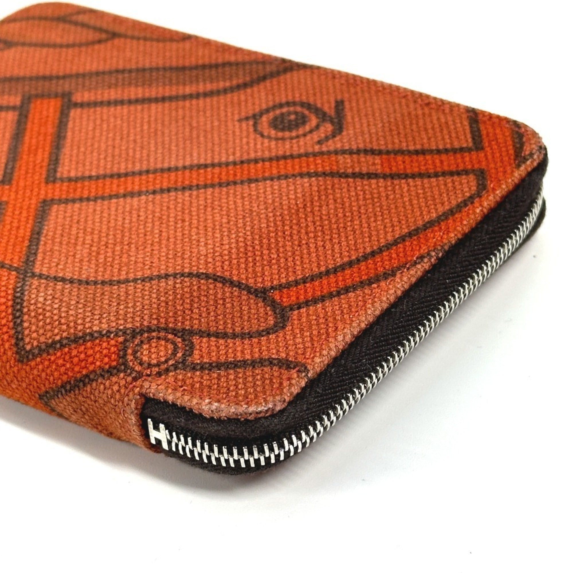 Hermes Orange Canvas Wallet (Bi-Fold) (Pre-Owned)
