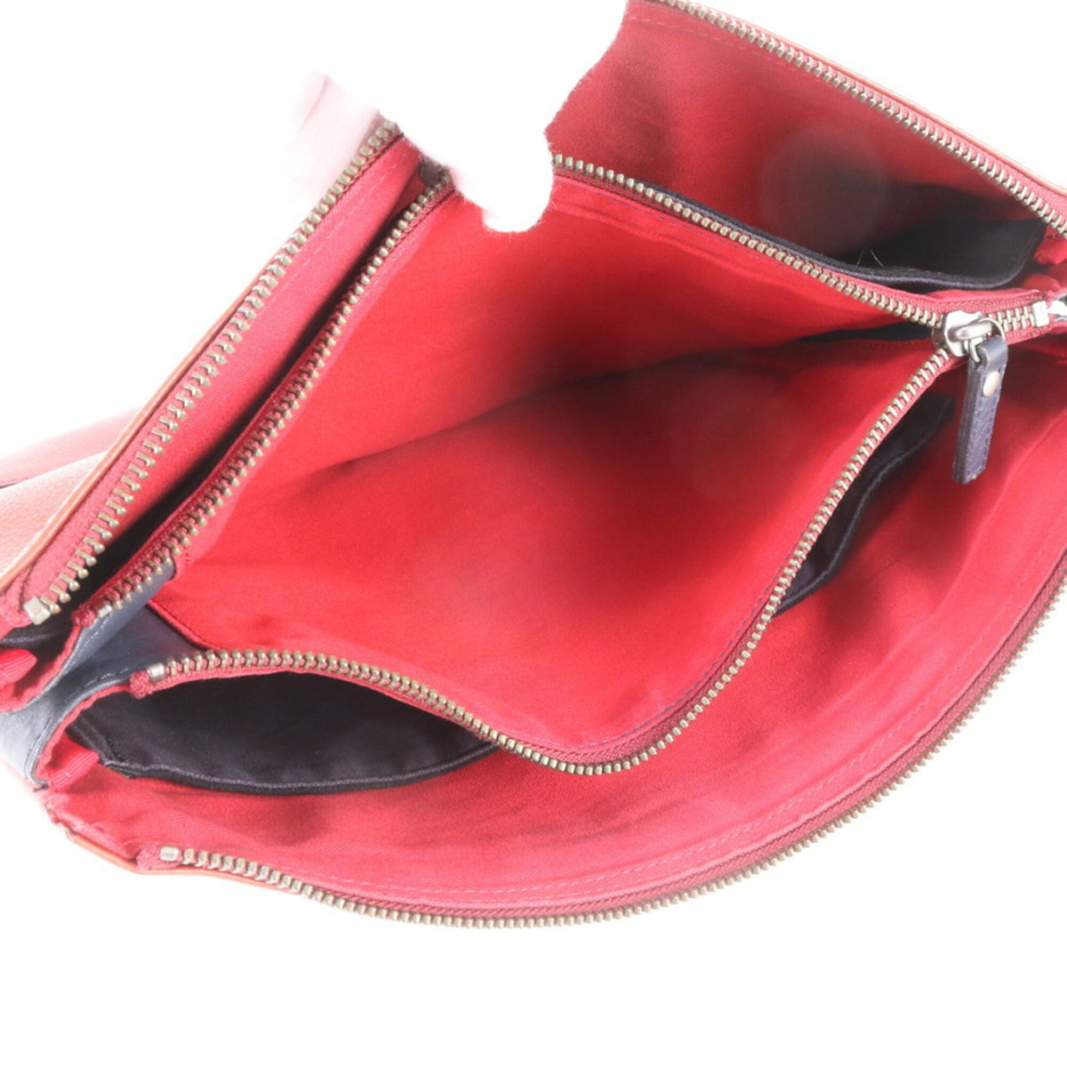 Burberry Red Color Leather Clutch Bag Pouch (Pre-Owned)