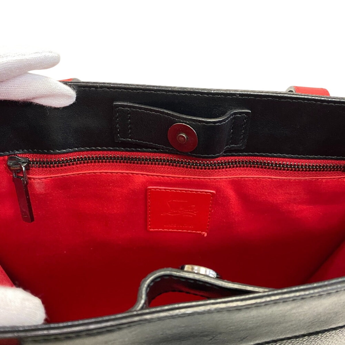 Christian Louboutin Black Leather Shoulder Bag Tote Bag (Pre-Owned)