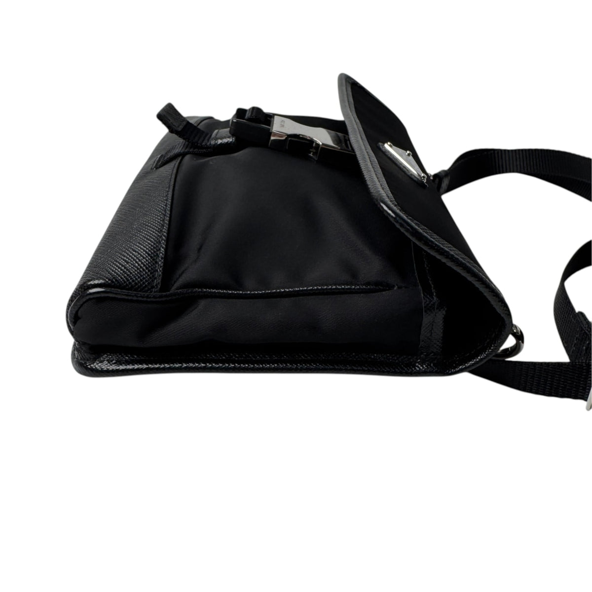 Prada Black Nylon Leather Shoulder Bag (Pre-Owned)