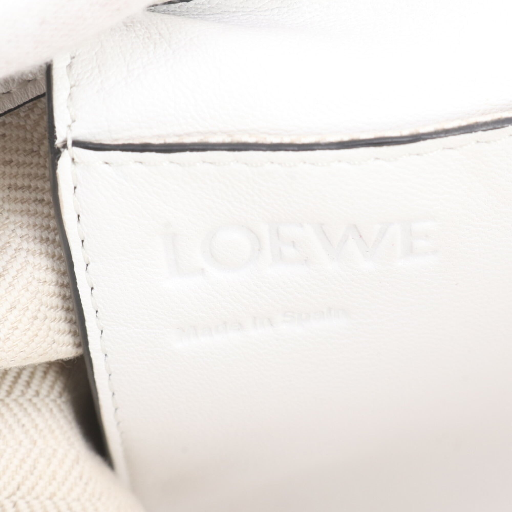 Loewe Black White Leather Handbag Shoulder Bag Tote Bag (Pre-Owned)