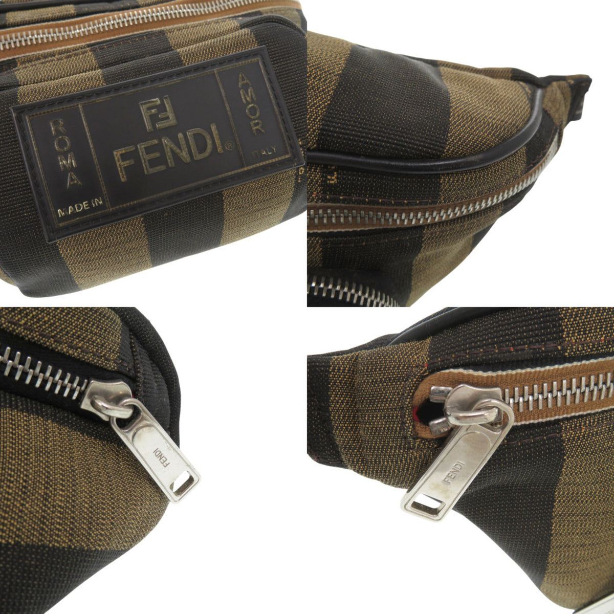 Fendi Brown Canvas Sling Bag (Pre-Owned)