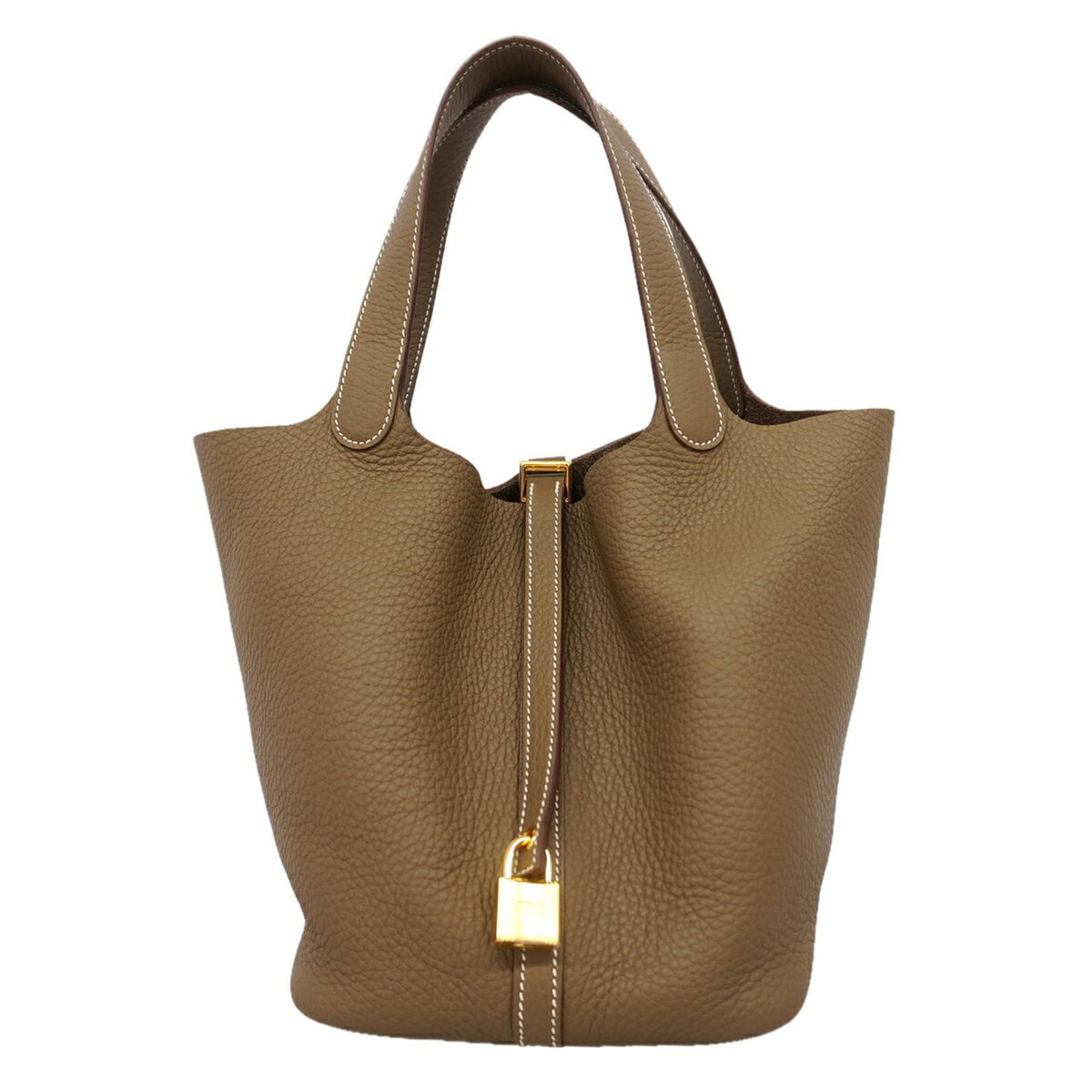 Hermes Etoupe Gray Taurillon Clemence Leather Handbag (Pre-Owned)