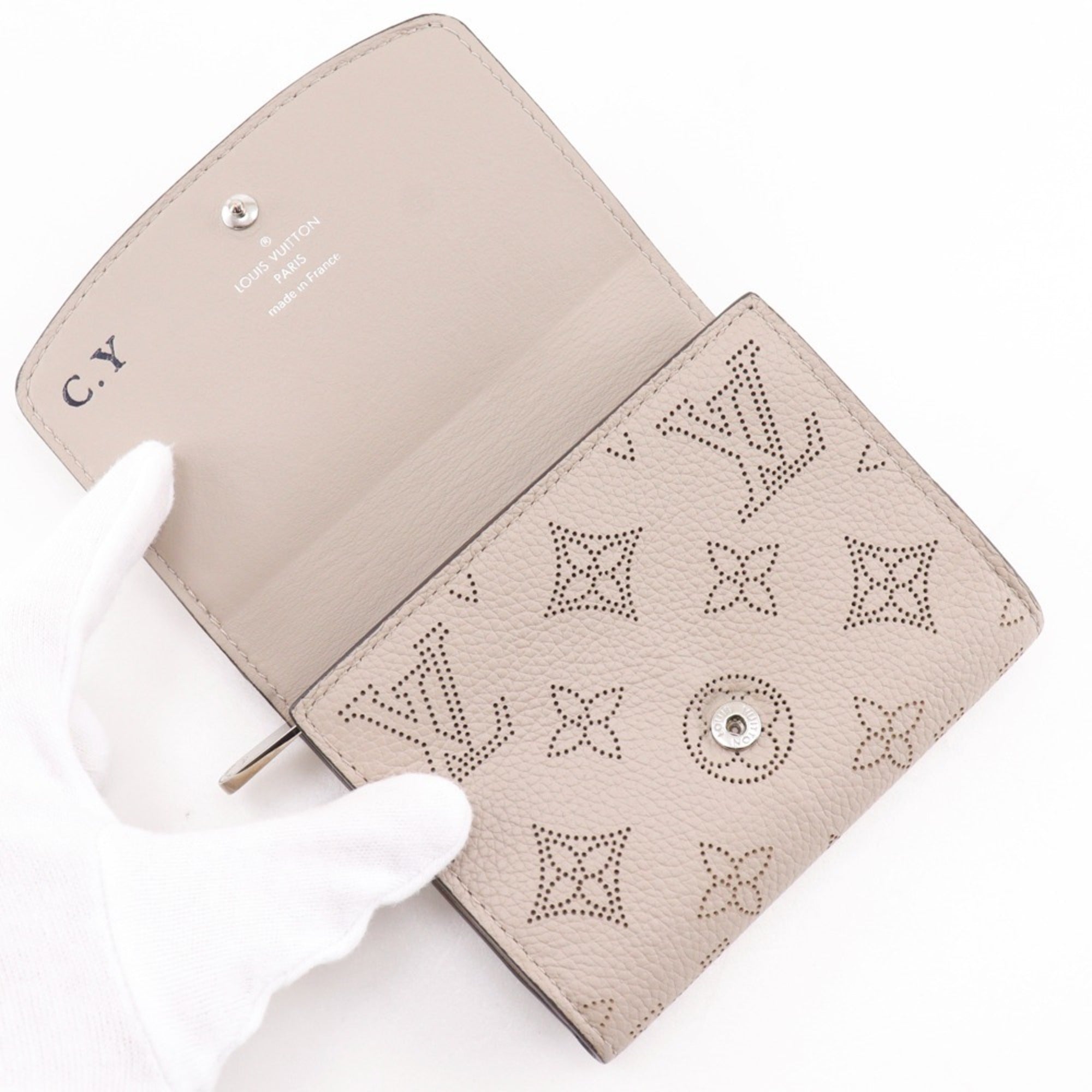 Louis Vuitton Gray Iris Mahina Leather Wallet (Bi-Fold) (Pre-Owned)
