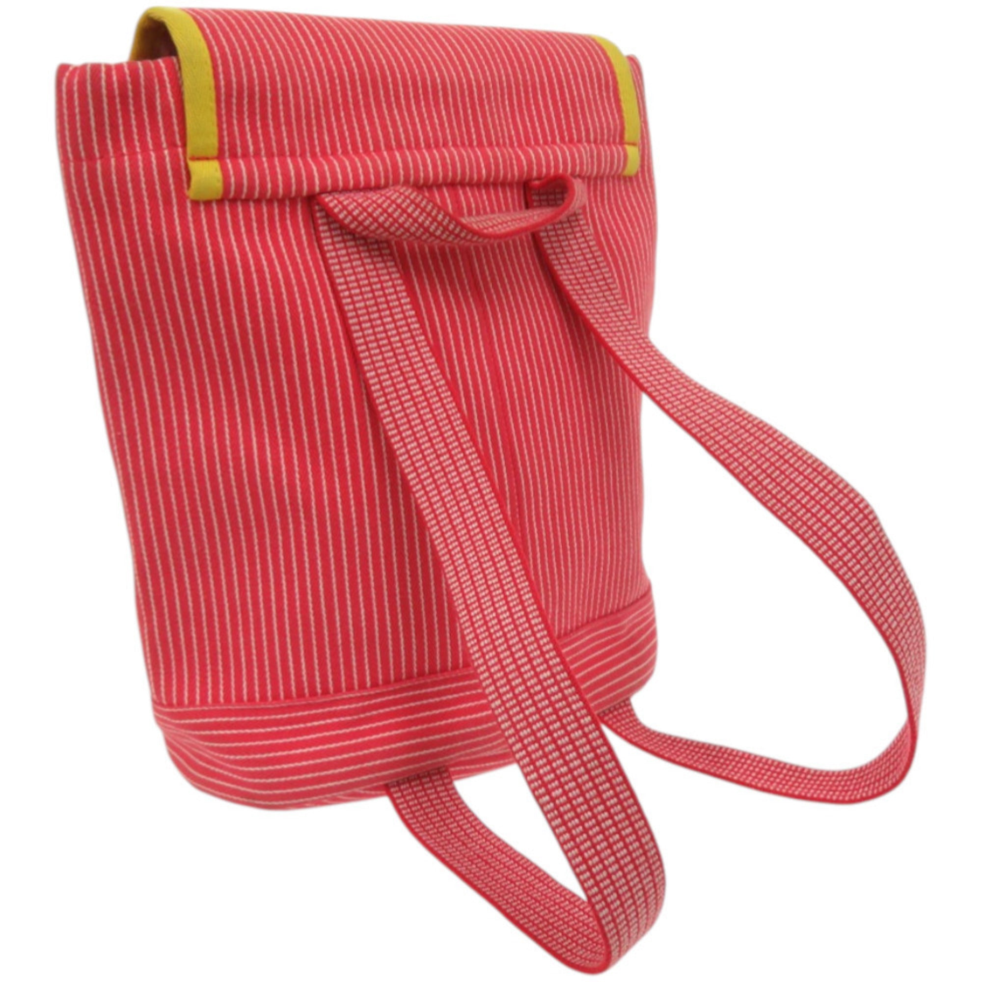 Hermes Red Color Yellow Cotton Backpack (Pre-Owned)