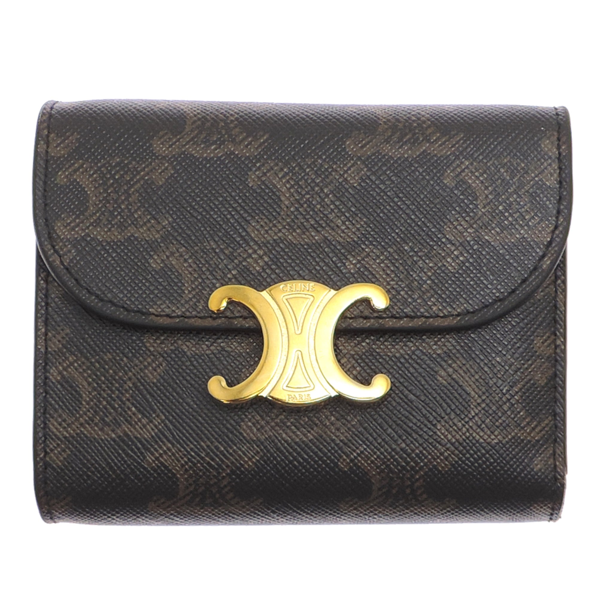 Celine Brown Coated Canvas Wallet (Tri-Fold) (Pre-Owned)