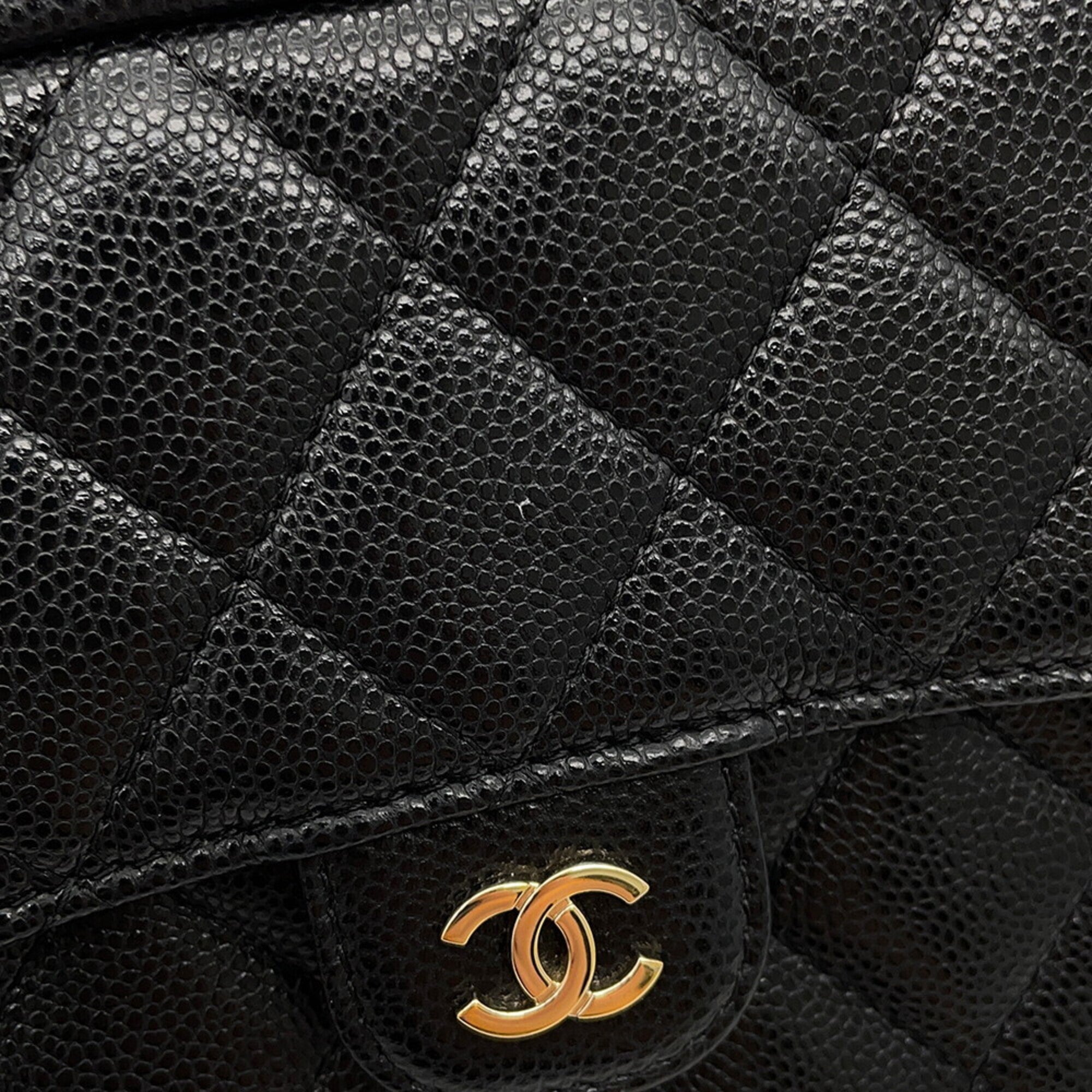 Chanel Matelasse Black Grained Calfskin Handbag Shoulder Bag (Pre-Owned)
