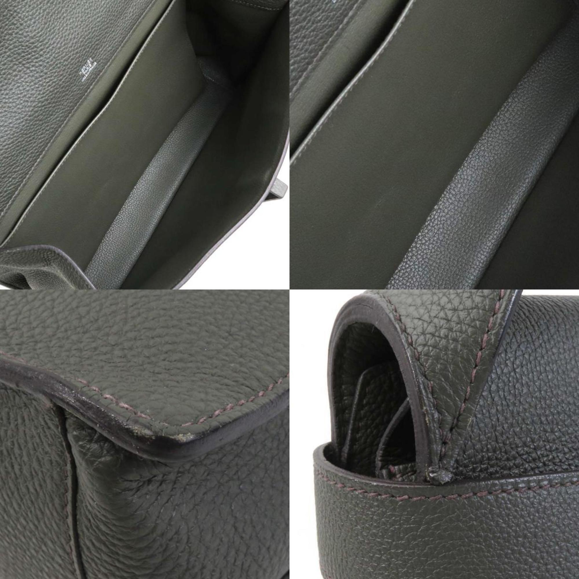 Hermes Olive Green Taurillon Clemence Leather Handbag (Pre-Owned)