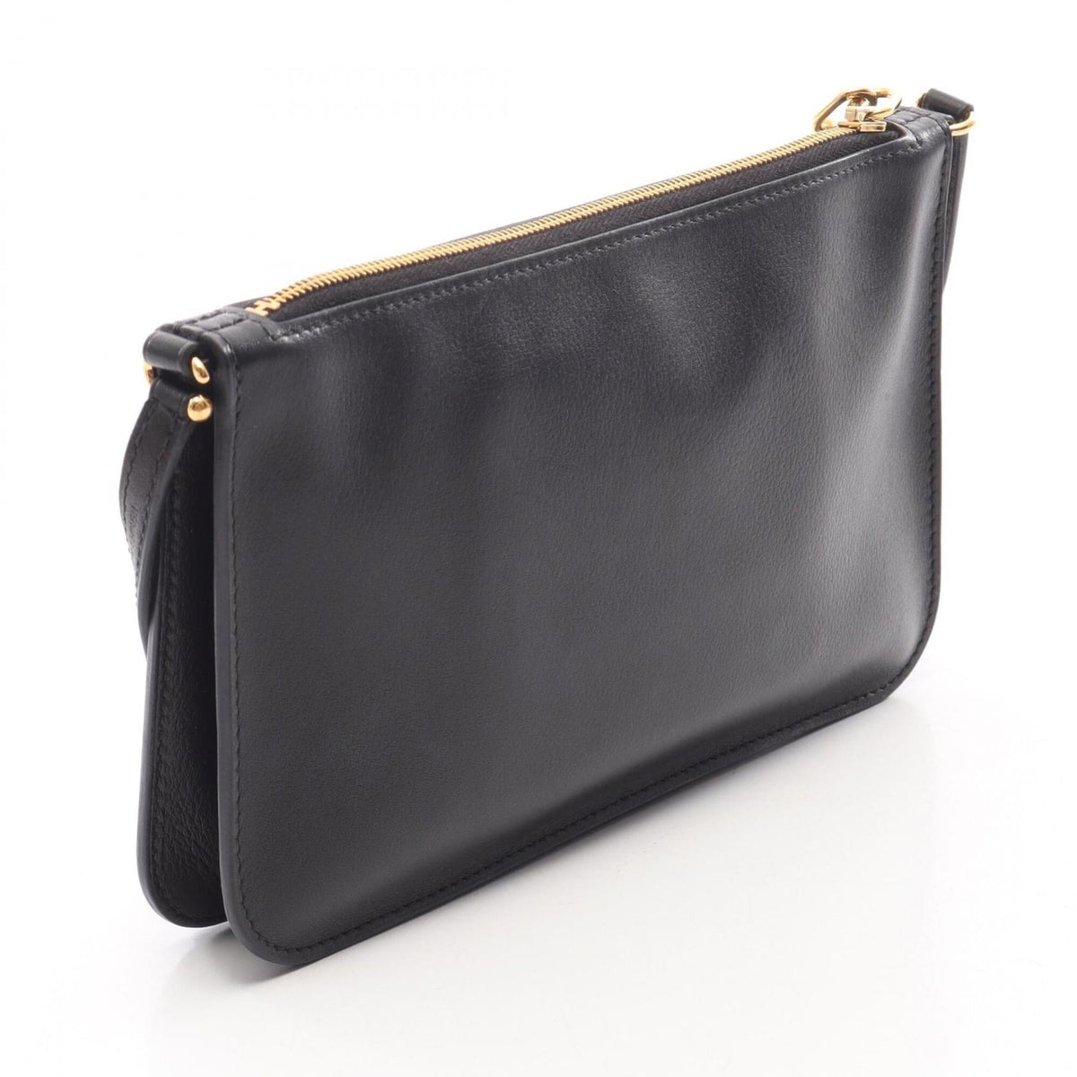 Hermes Black Leather Handbag Shoulder Bag (Pre-Owned)