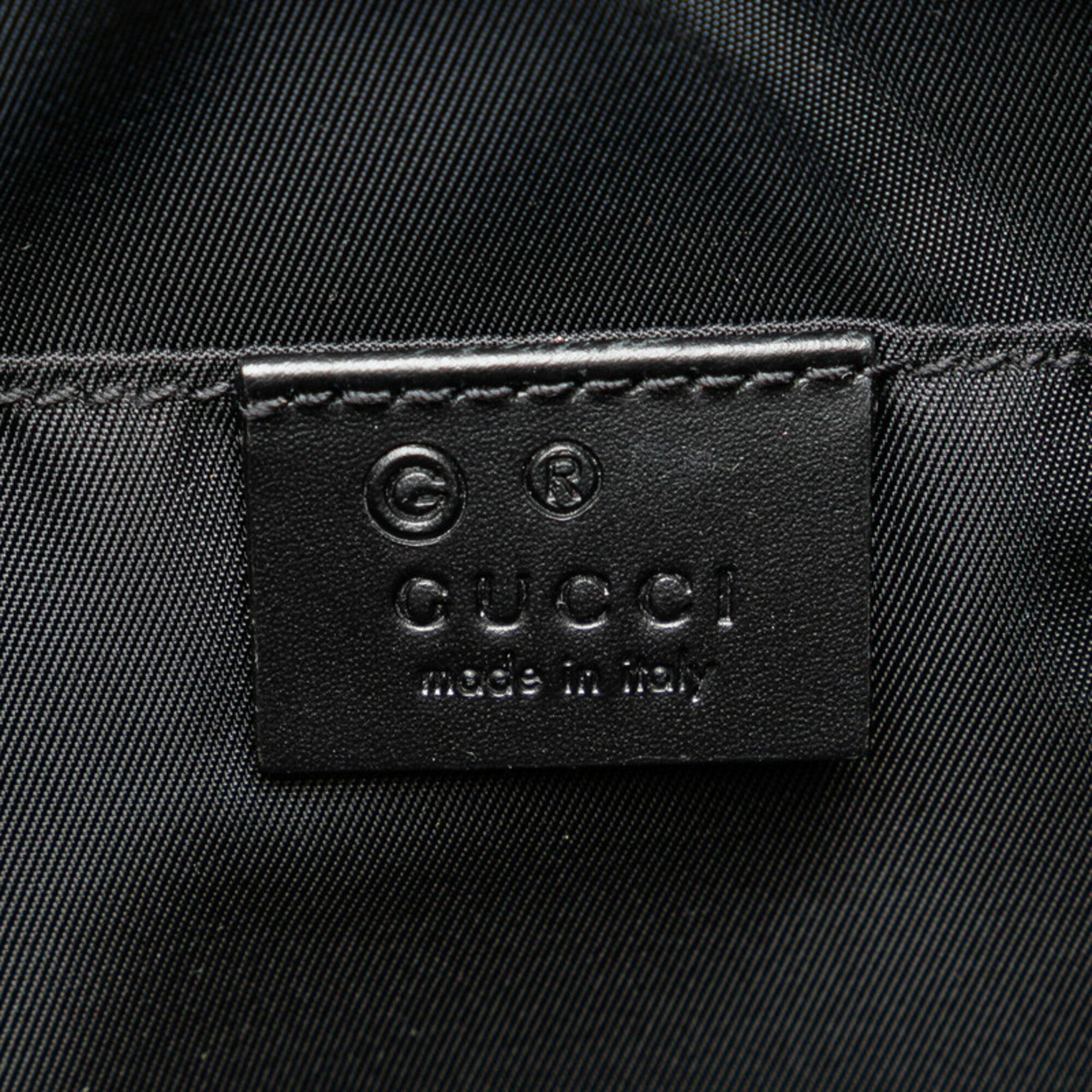Gucci Black Leather Nylon Canvas Clutch Bag (Pre-Owned)