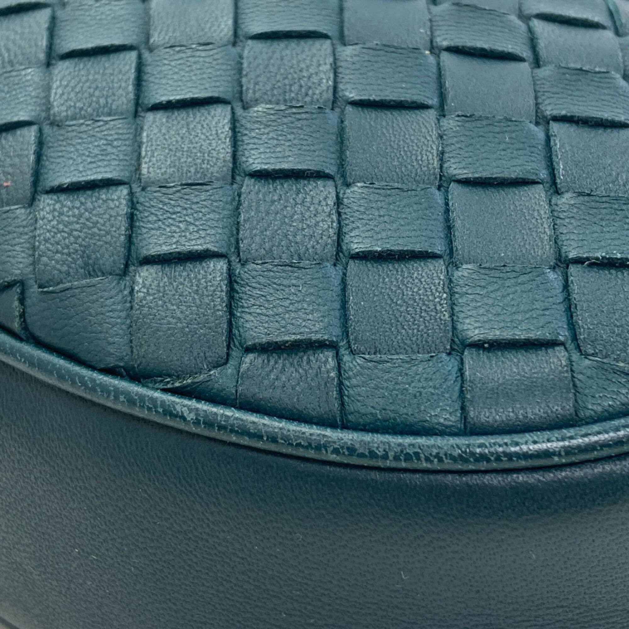 Bottega Veneta Intrecciato Green Leather Fanny Pack (Pre-Owned)
