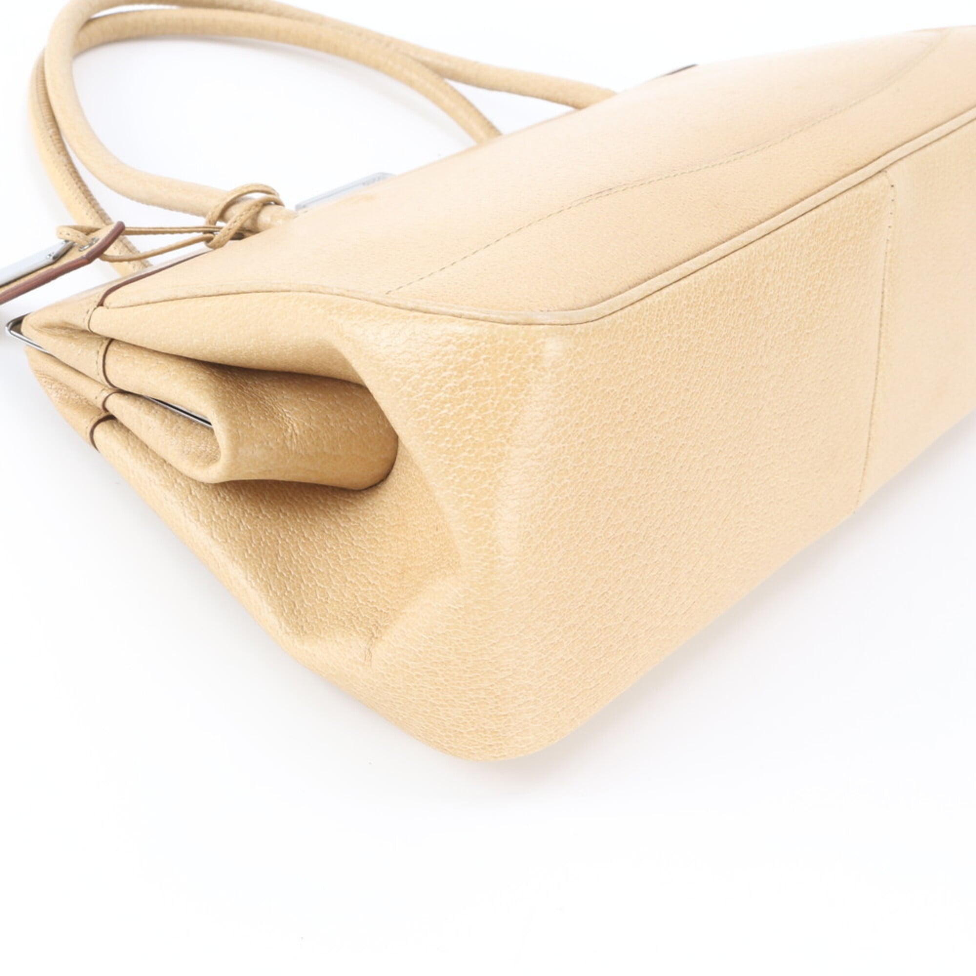 Gucci Beige Leather Handbag Tote Bag (Pre-Owned)