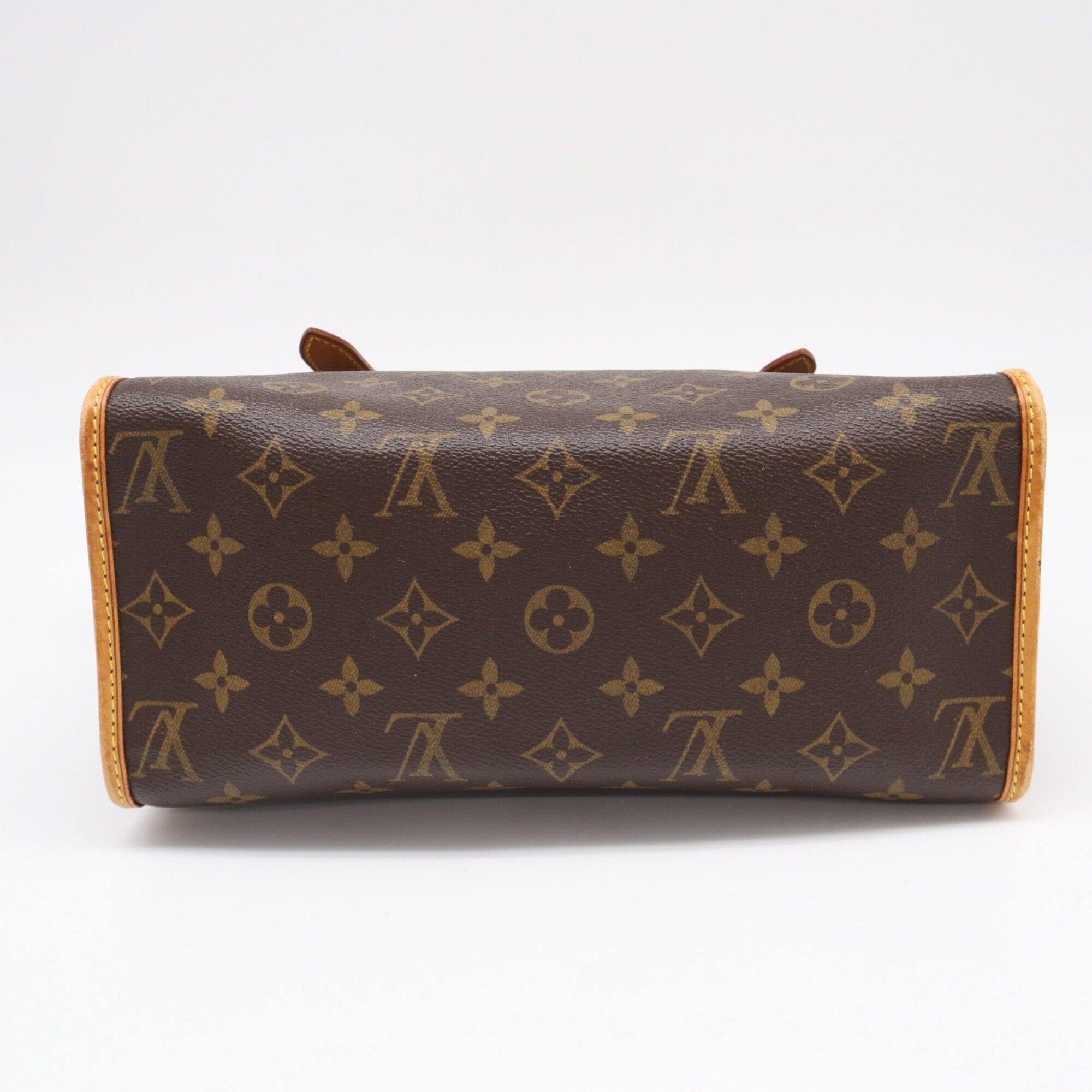 Louis Vuitton Monogram Beige Brown Coated Canvas Leather Handbag (Pre-Owned)