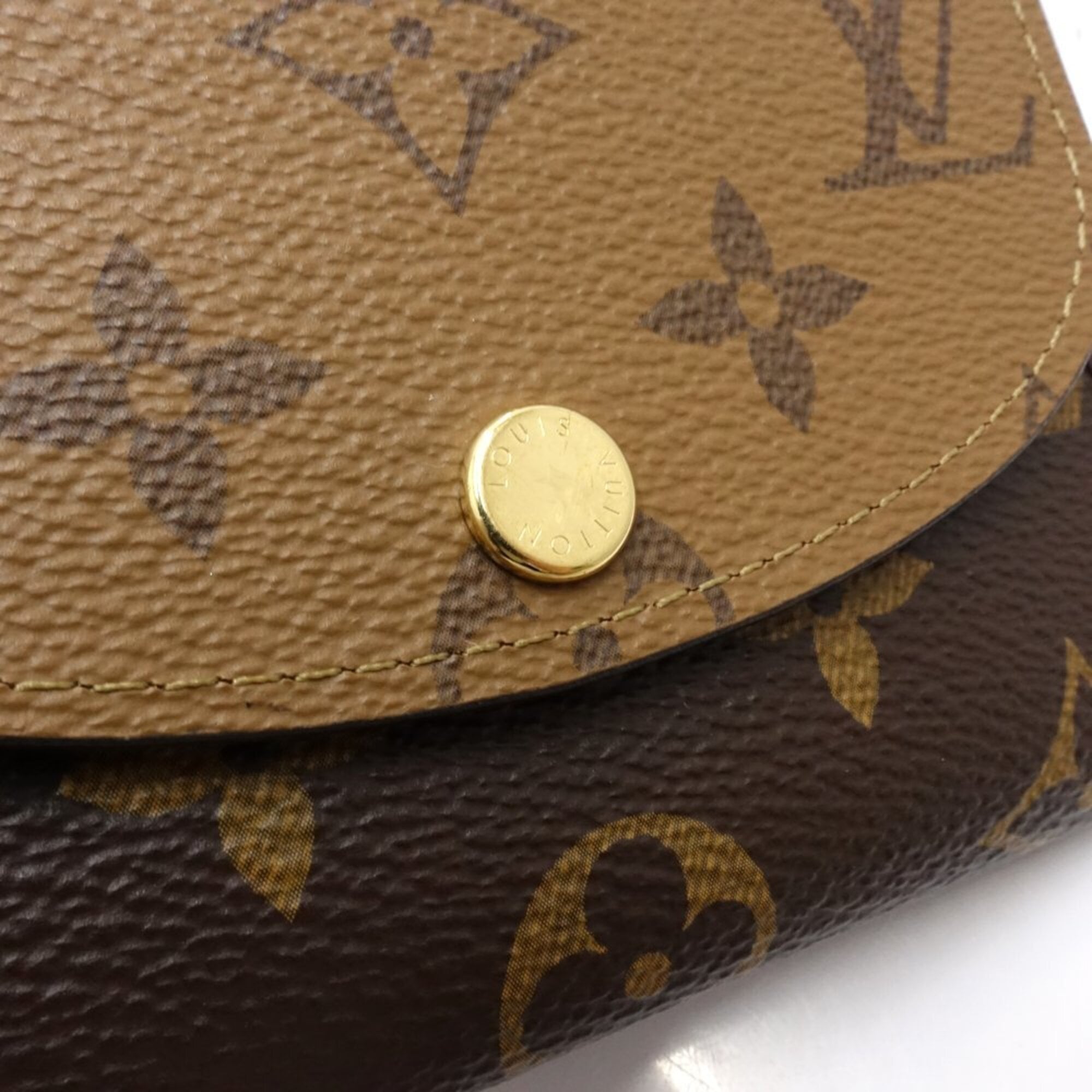 Louis Vuitton Beige Brown Monogram Reverse Monogram Reverse Coin Purse/Coin Case (Pre-Owned)