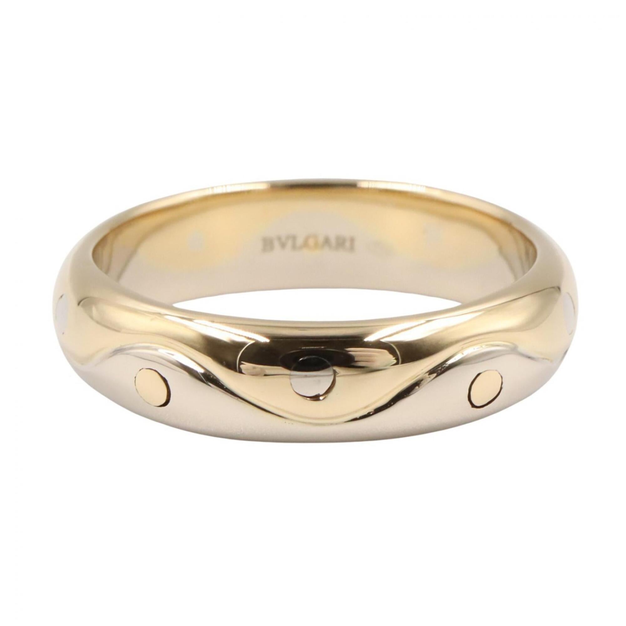 Bvlgari Gold Silver Yellow Gold (18K) White Gold (18K) Band Ring (Pre-Owned)