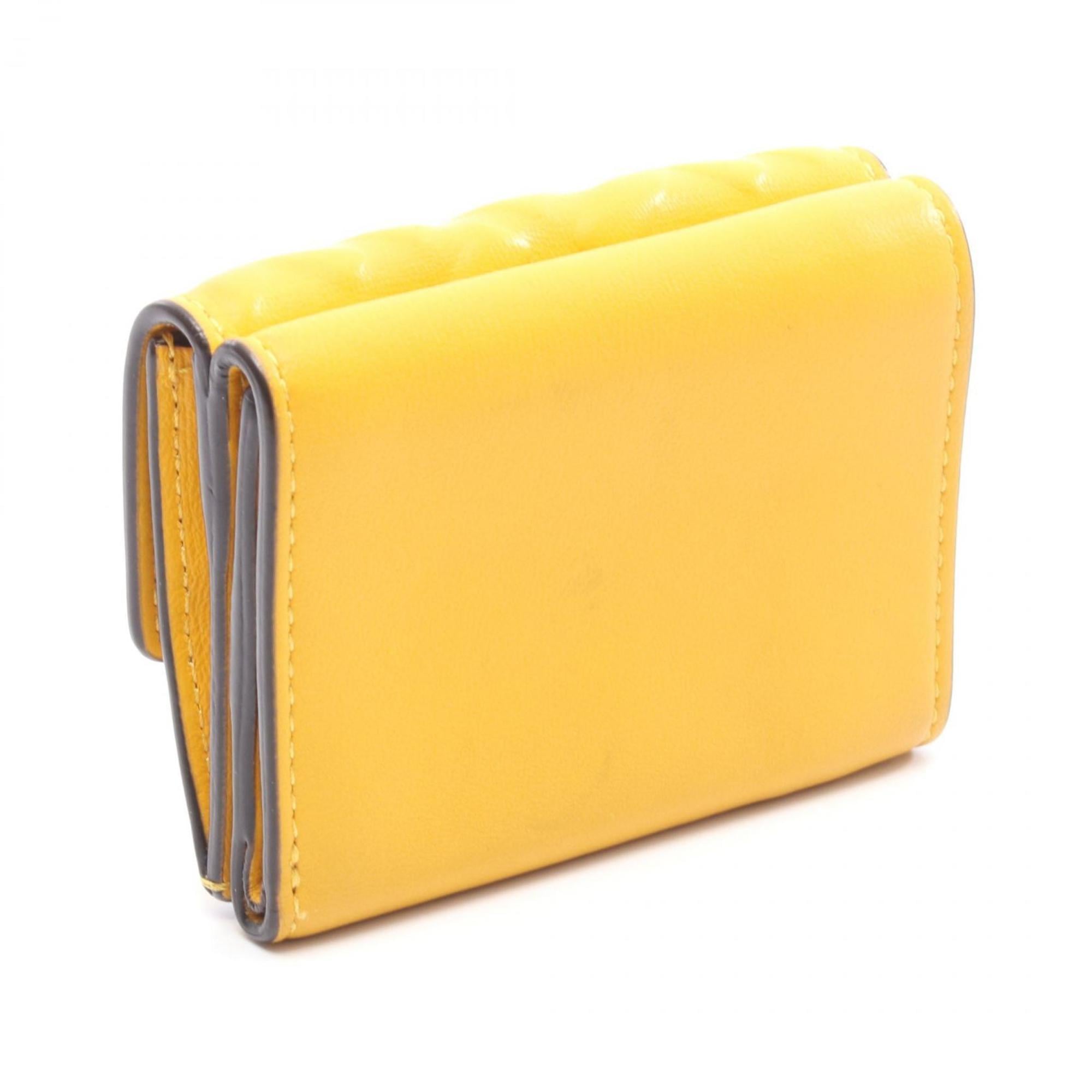 Fendi Yellow Leather Wallet (Tri-Fold) (Pre-Owned)