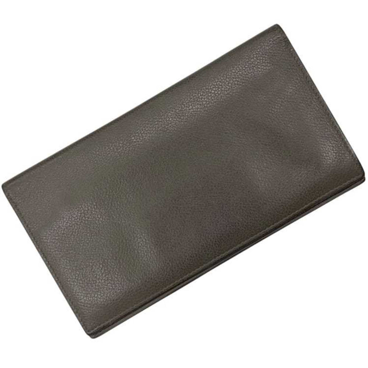 Hermes Etoupe Gray Grayish Leather Long Wallet (Bi-Fold) (Pre-Owned)