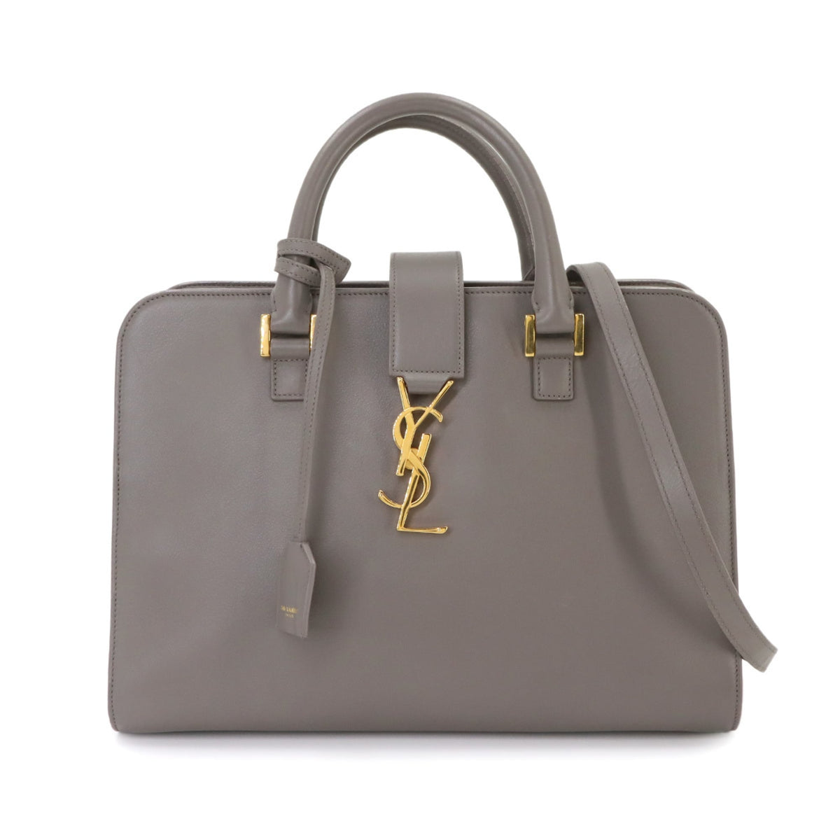 Saint Laurent Gray Leather Handbag (Pre-Owned)