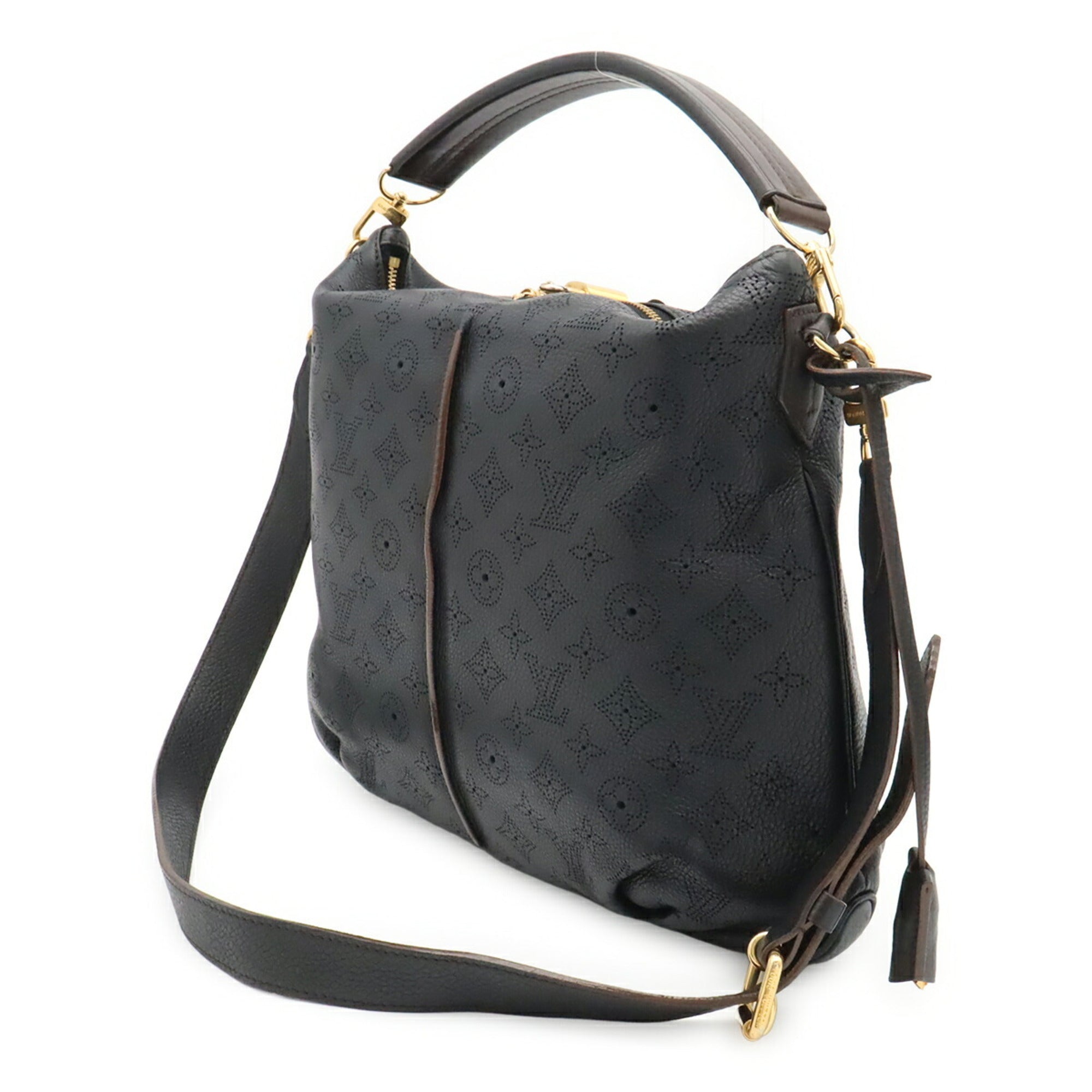 Louis Vuitton Black Noir Mahina Leather Leather Handbag Pouch Shoulder Bag (Pre-Owned)