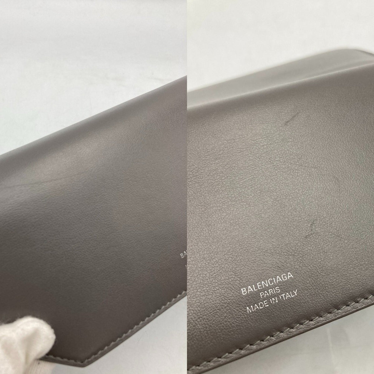 Balenciaga Gray Leather Long Wallet (Bi-Fold) (Pre-Owned)