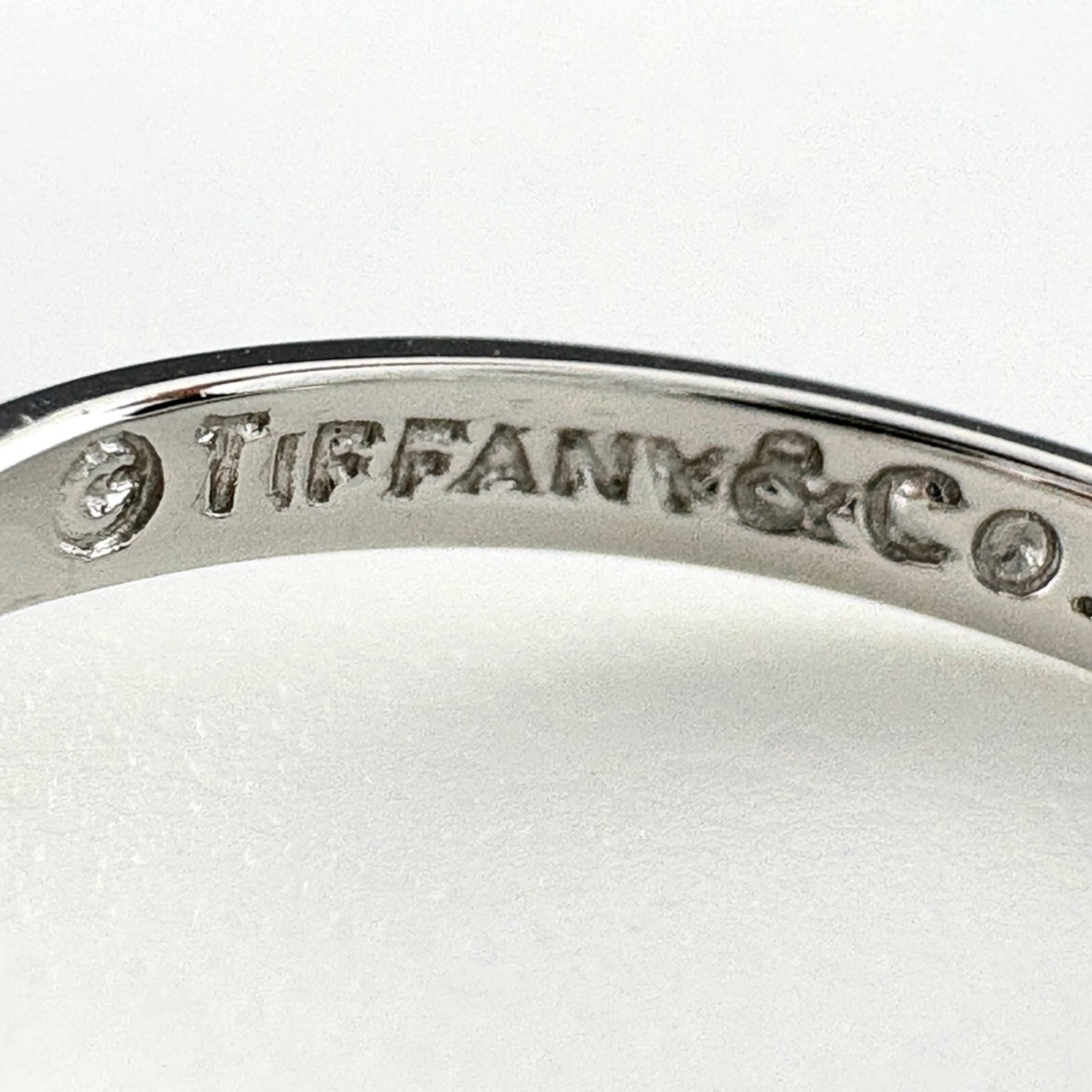 Tiffany Open Heart Silver Platinum 950 Band Ring (Pre-Owned)