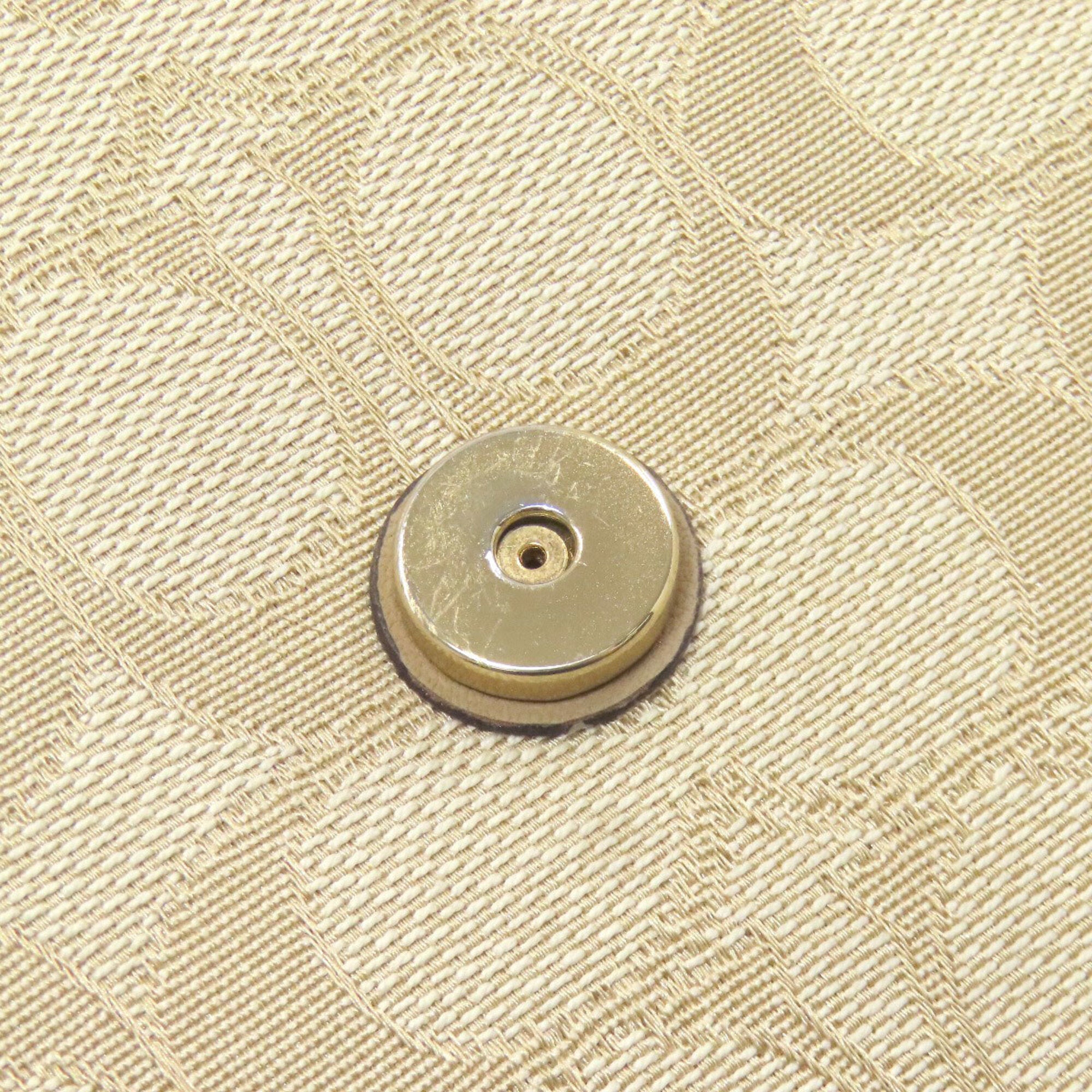 Coach Signature Beige White Canvas Leather Shoulder Bag (Pre-Owned)