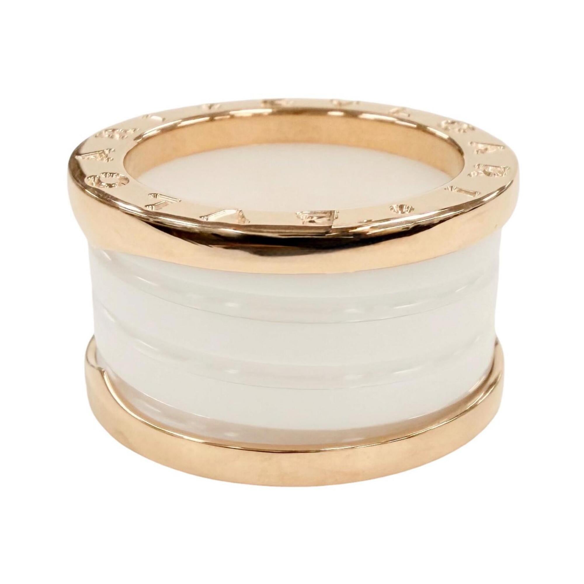 Bvlgari Pink Gold White Pink Gold (18K) Ceramic Band Ring (Pre-Owned)