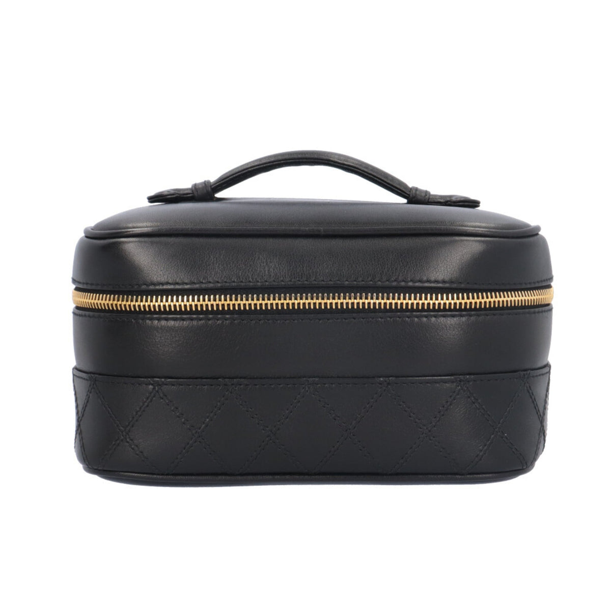 Chanel Black Leather Handbag Vanity Bag (Pre-Owned)