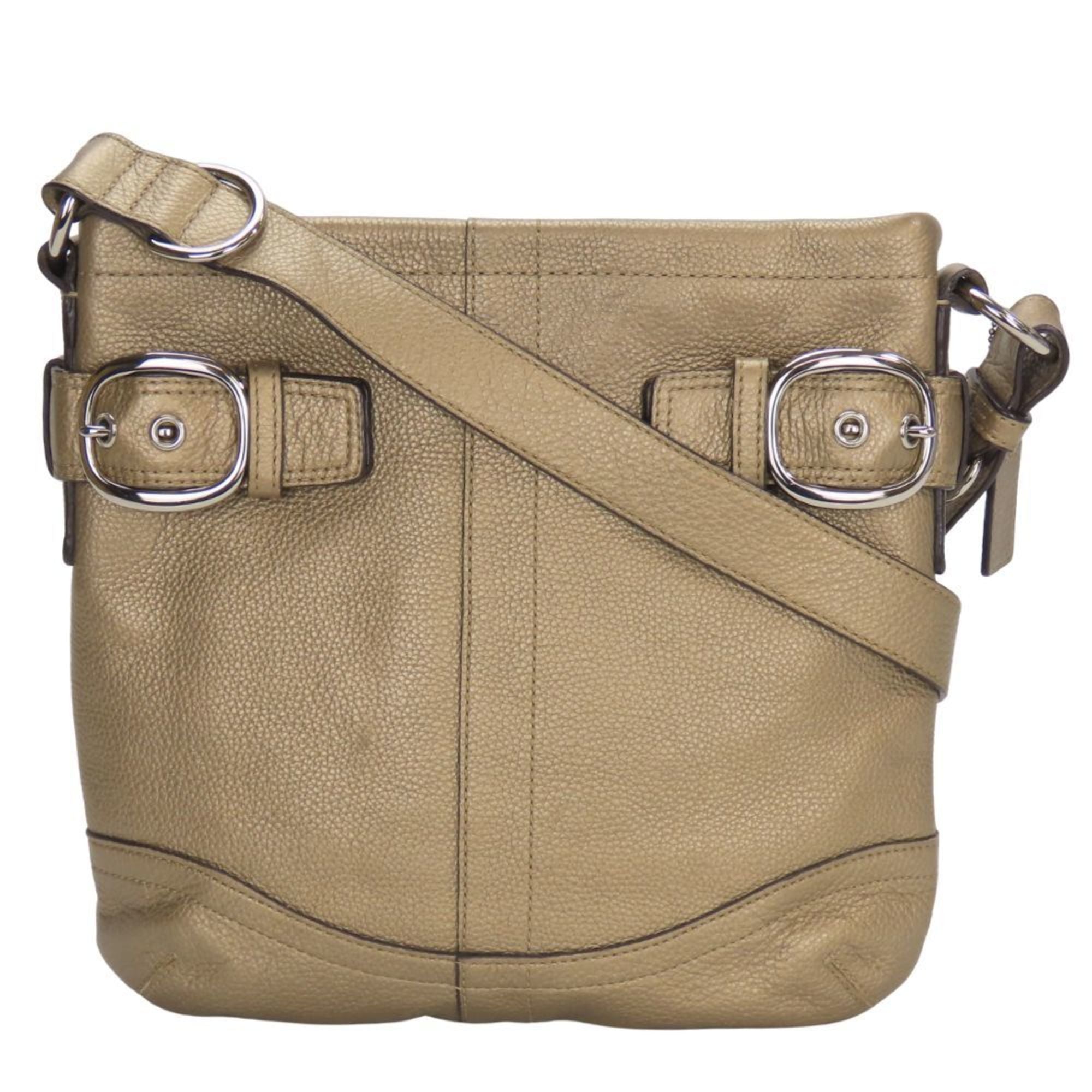 Coach Gold Brown Leather Shoulder Bag (Pre-Owned)