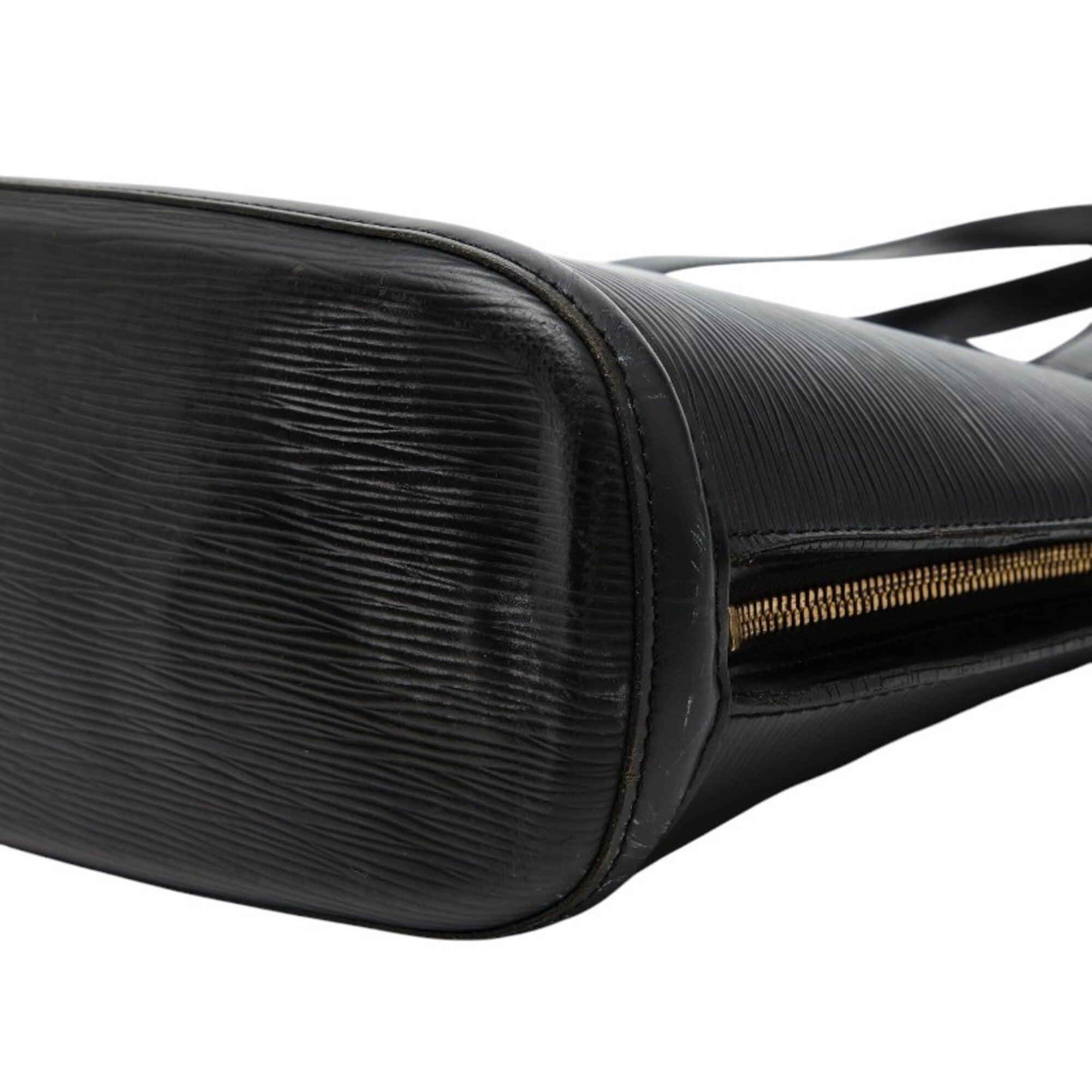 Louis Vuitton Black Noir Leather Shoulder Bag Tote Bag (Pre-Owned)