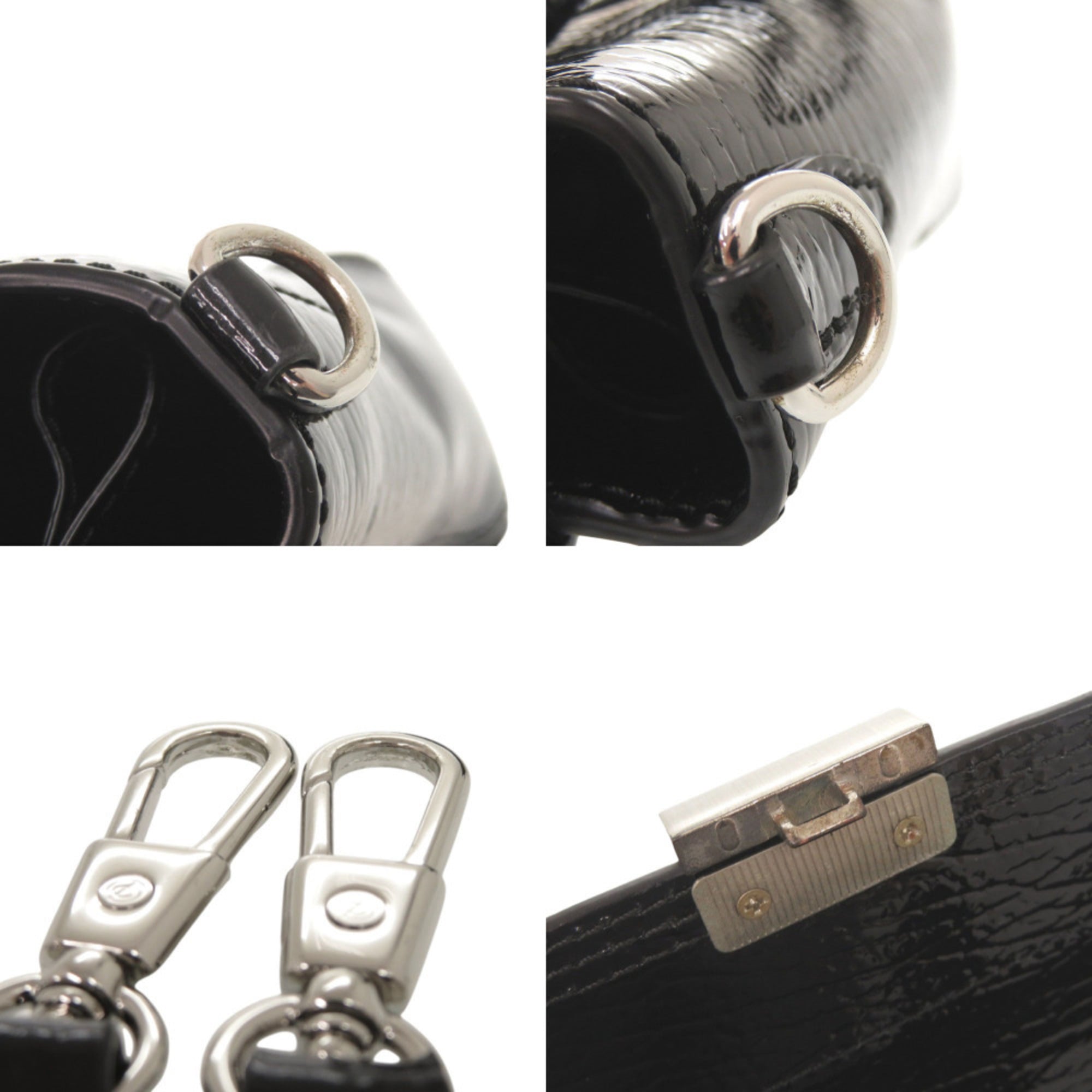 Unspecified Black Patent Leather Handbag Shoulder Bag (Pre-Owned)