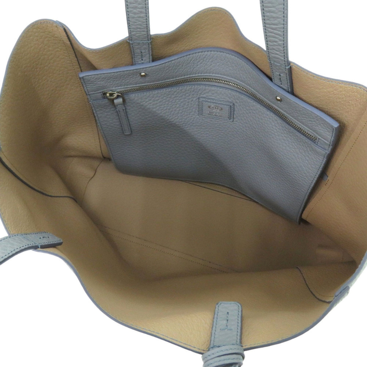 Tod's Blue Gray Leather Tote Bag (Pre-Owned)