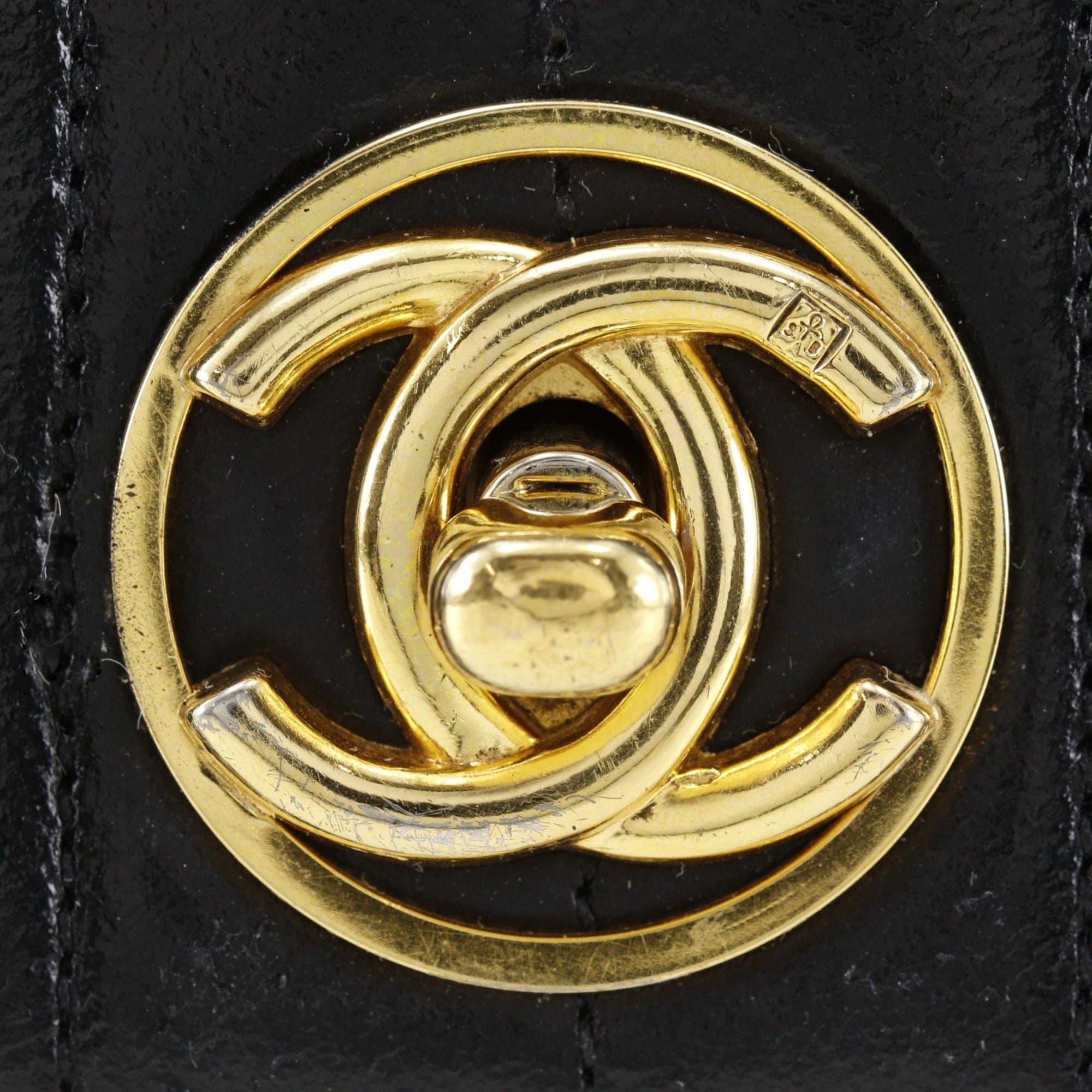 Chanel Mademoiselle Black Leather Shoulder Bag (Pre-Owned)