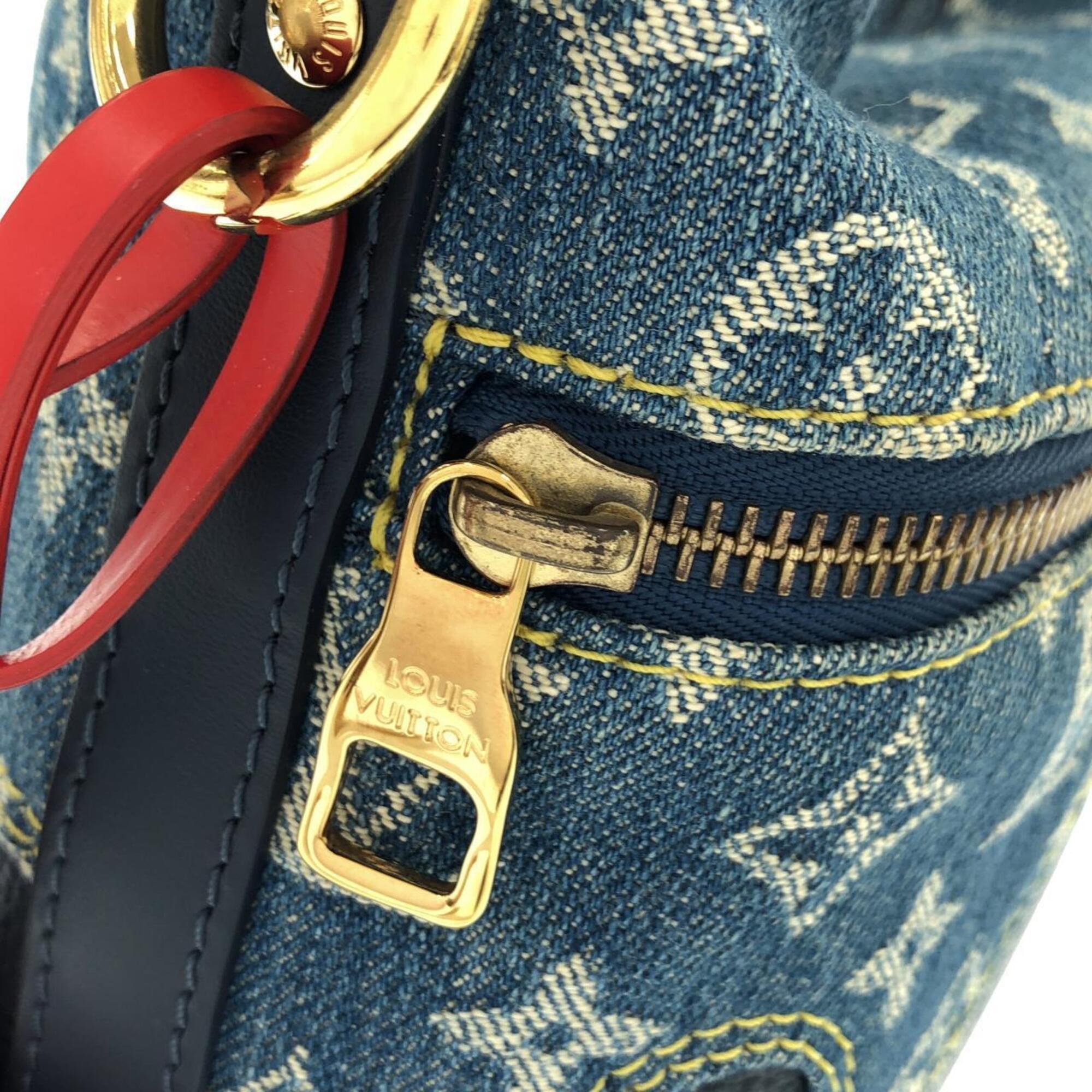 Louis Vuitton Blue Denim Canvas Leather Shoulder Bag (Pre-Owned)
