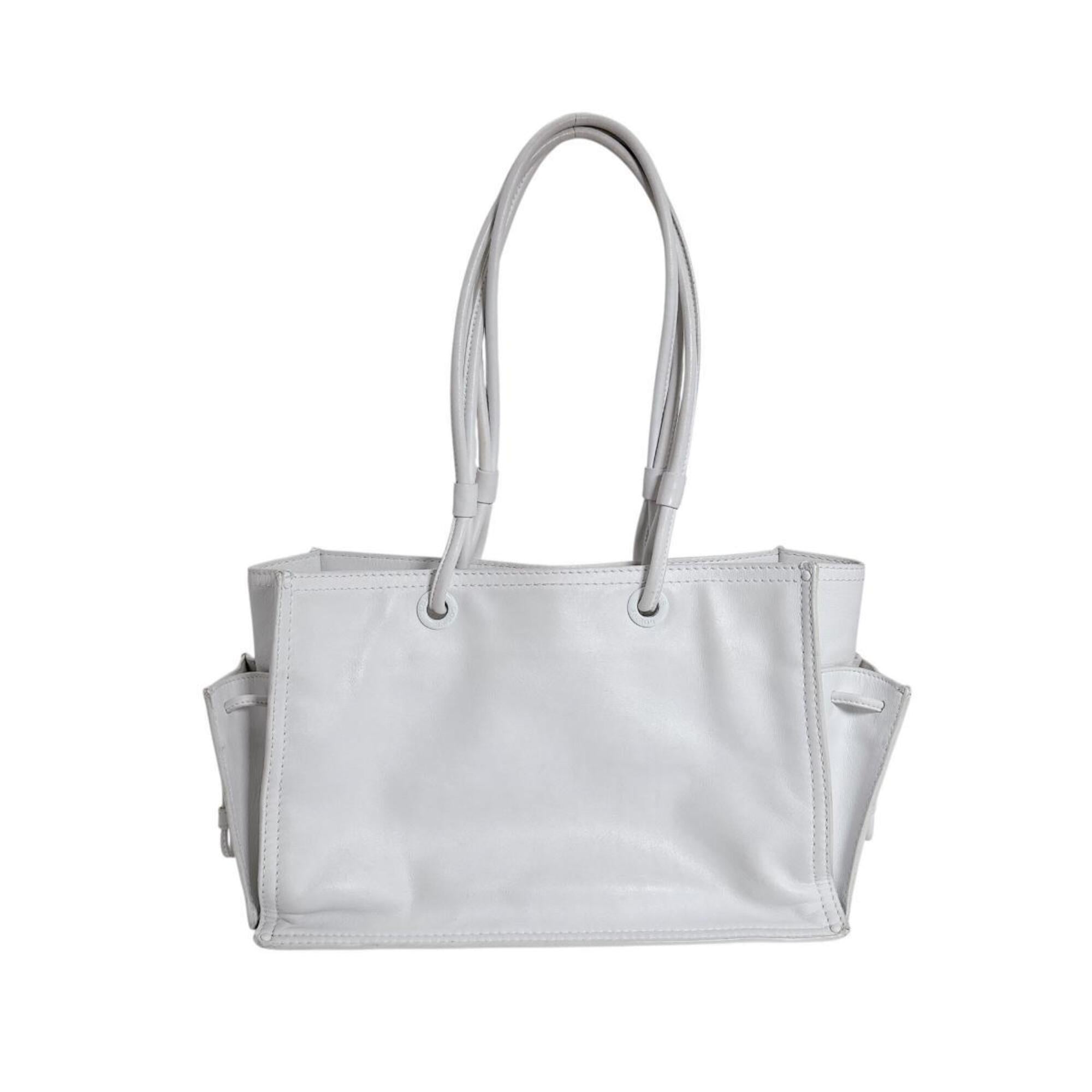 Loewe White Leather Shoulder Bag Tote Bag (Pre-Owned)
