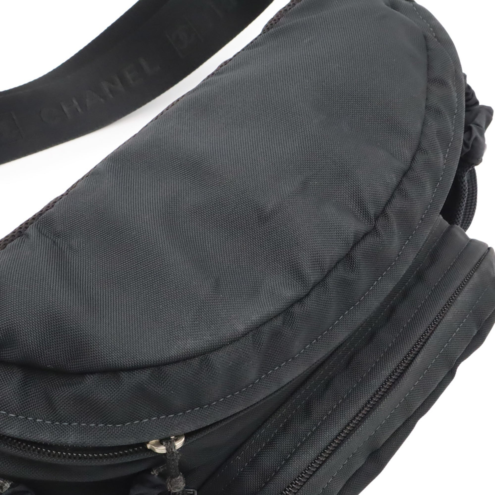 Chanel Black Nylon Canvas Fanny Pack Pouch (Pre-Owned)