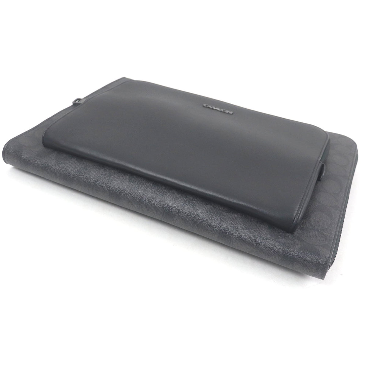 Coach Black Leather Clutch Bag (Pre-Owned)