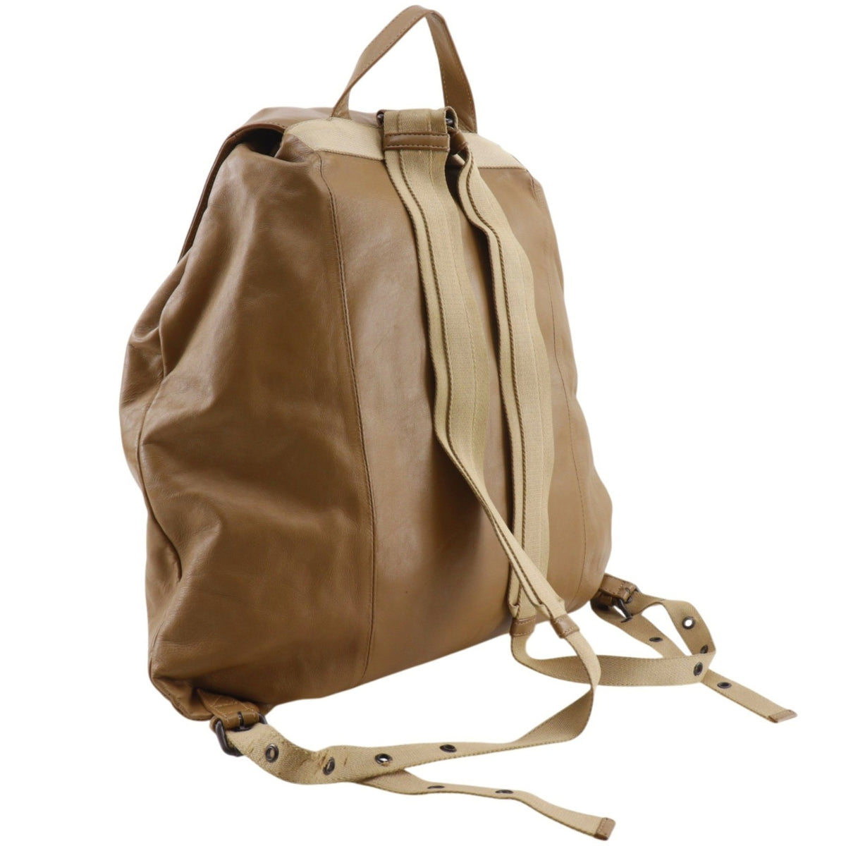 Bottega Veneta Intrecciato Beige Leather Backpack (Pre-Owned)